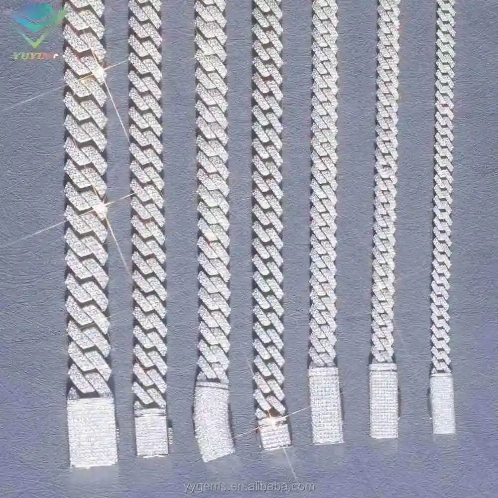 100% Pass Diamond Test Vvs Moissanite Diamond White Gold Plated Silver Cuban Link Chain for Mans Hip Hop Necklace
100% Pass Diamond Test Vvs Moissanite Diamond White Gold Plated Silver Cuban Link Chain for Mans Hip Hop Necklace