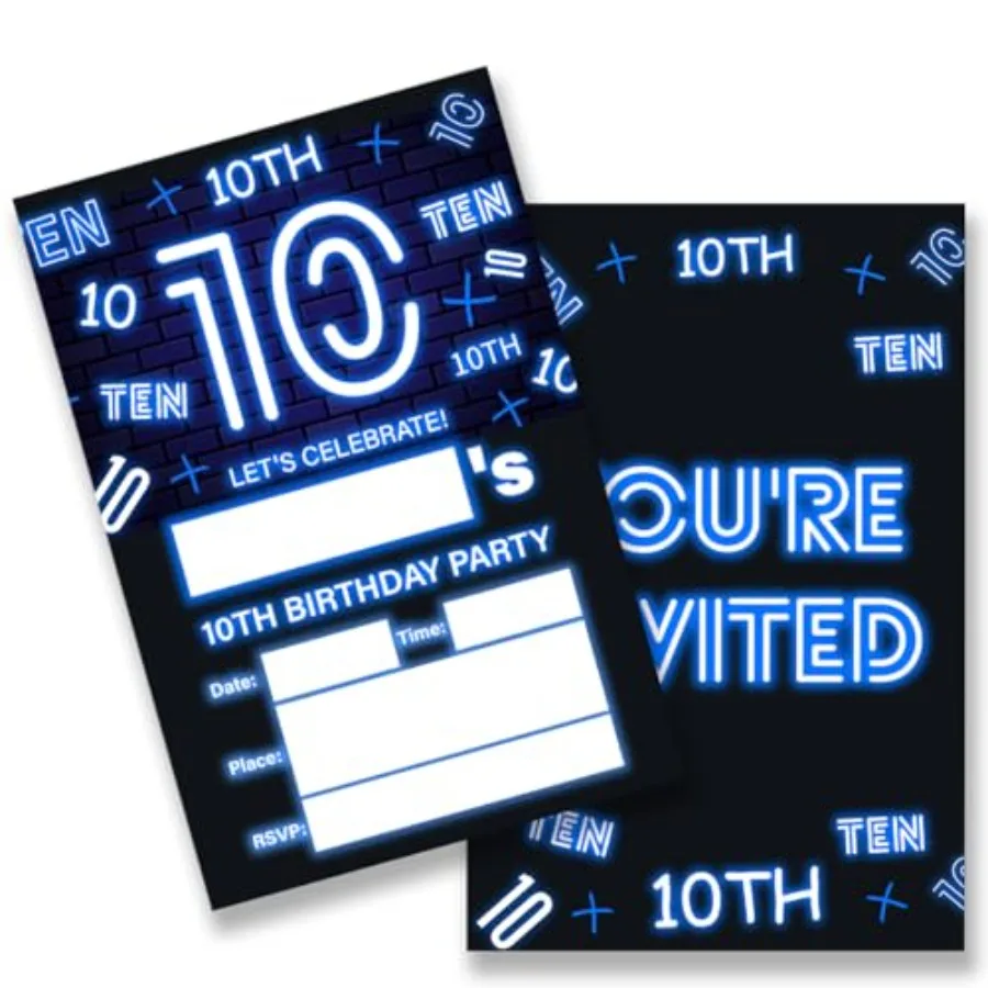 10th Birthday Party Fill in Invitations, Teen Boy Tenth Birthday Party Birthday Invitations Cards with 20 Envelopes
10th Birthday Party Fill in Invitations, Teen Boy Tenth Birthday Party Birthday Invitations Cards with 20 Envelopes