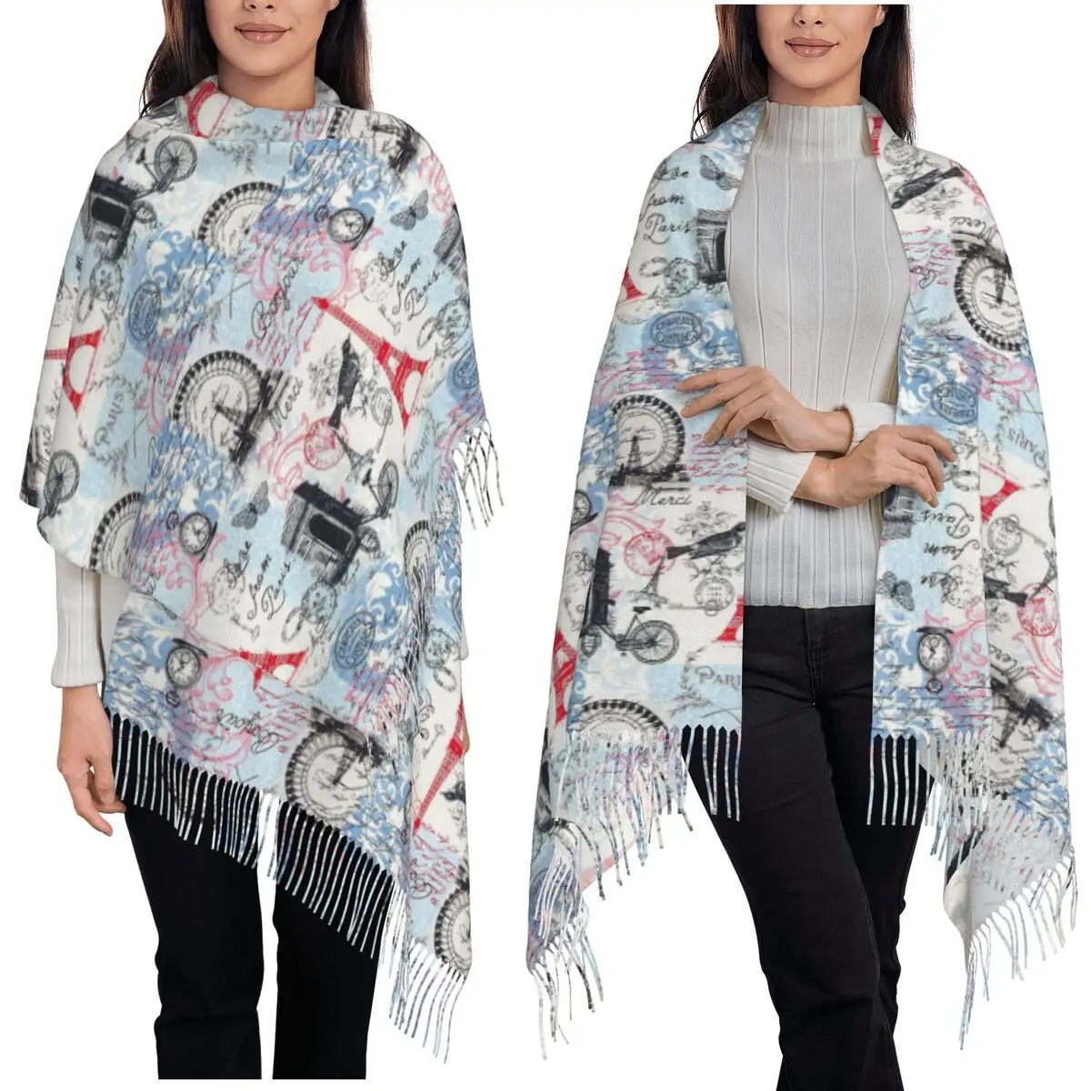 Винтажный Эйфелевая башня, романтический французский парижский шарф, шарфы с кисточками, женские мягкие теплые шали и накидки, большая осенне-зимняя шаль
Винтажный Эйфелевая башня, романтический французский парижский шарф, шарфы с кисточками, женские мягкие теплые шали и накидки, большая осенне-зимняя шаль