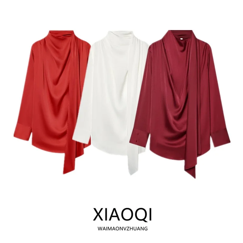 Spring 2026 Women's Loose Pure Color Shirt Design Ties Versatile Elegant New Arrival Casual Fashion Long Sleeve Stand Collar
Spring 2026 Women's Loose Pure Color Shirt Design Ties Versatile Elegant New Arrival Casual Fashion Long Sleeve Stand Collar