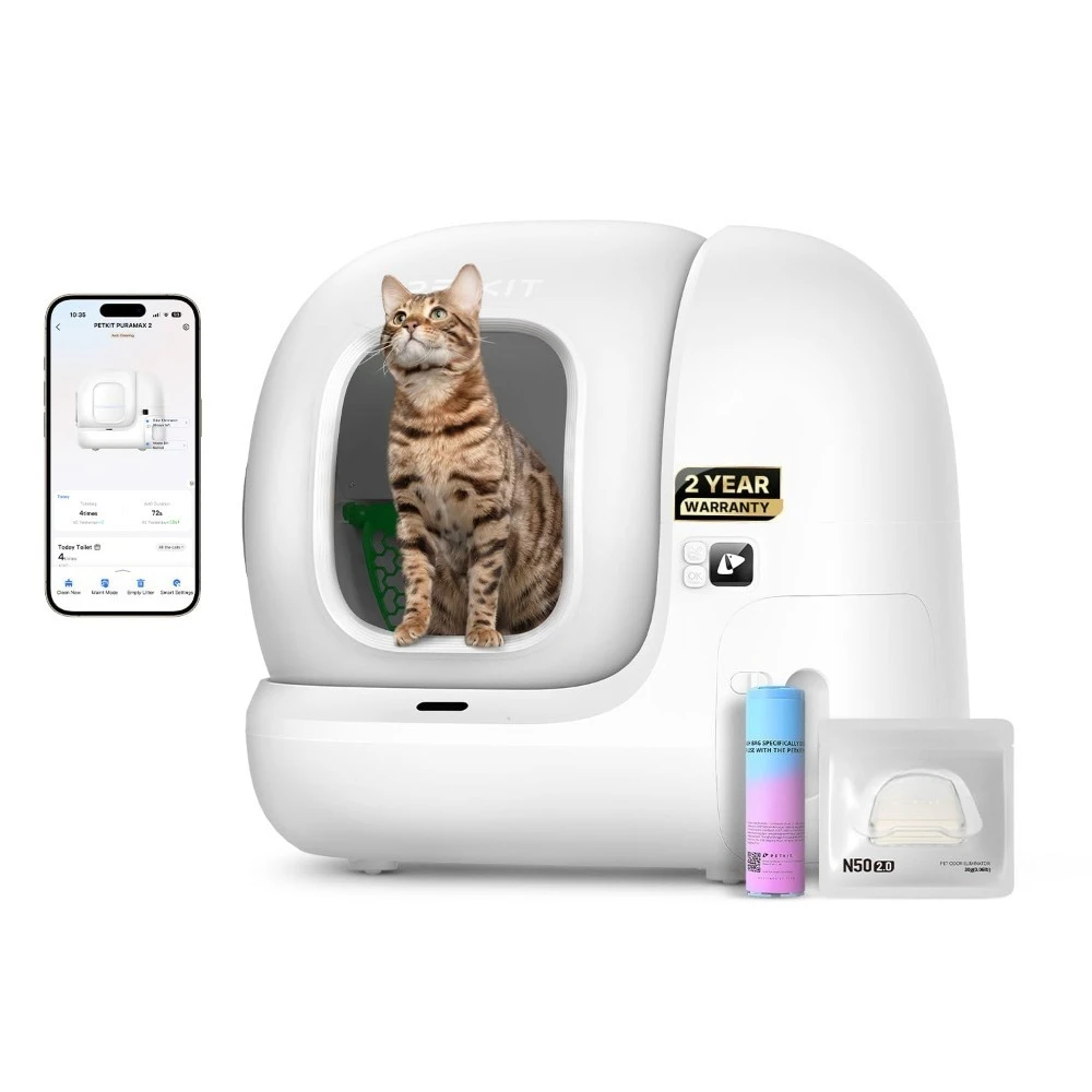 PuraMax 2 Automatic Self-Cleaning Cat Litter Box, App Control Automatic Litter Box with Safety Sensors, Odor Free, Customized
PuraMax 2 Automatic Self-Cleaning Cat Litter Box, App Control Automatic Litter Box with Safety Sensors, Odor Free, Customized