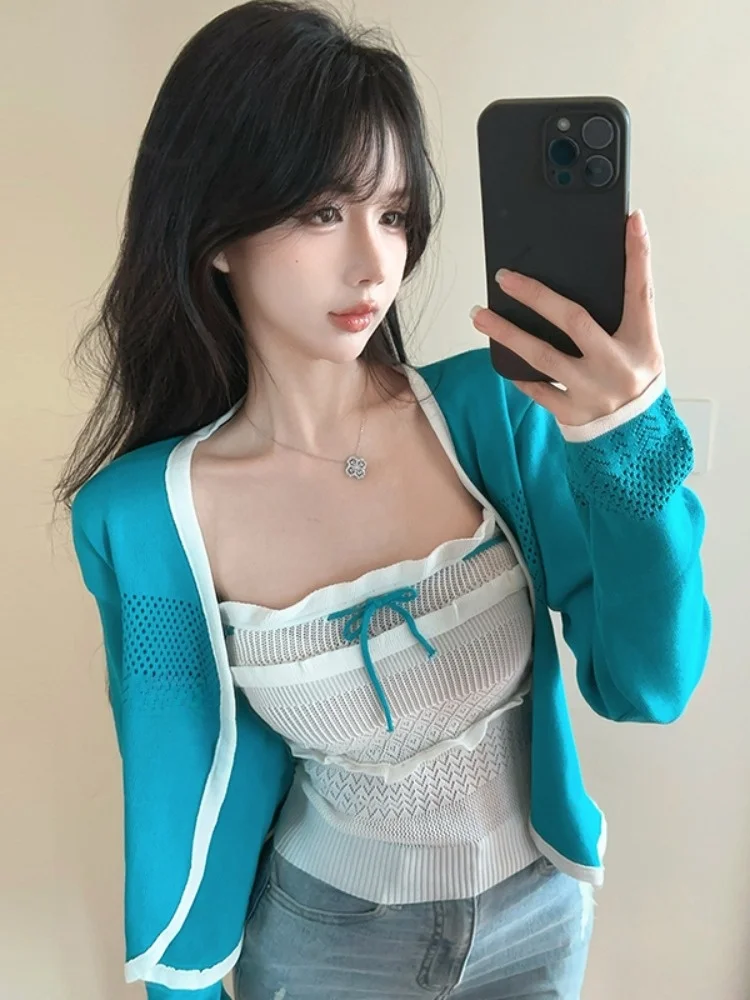 Korean Style Fashionable Long Sleeve Women's Two-Piece Set Sexy Sunscreen Vest Street Style Sweet And Spicy Summer New Arrival
Korean Style Fashionable Long Sleeve Women's Two-Piece Set Sexy Sunscreen Vest Street Style Sweet And Spicy Summer New Arrival