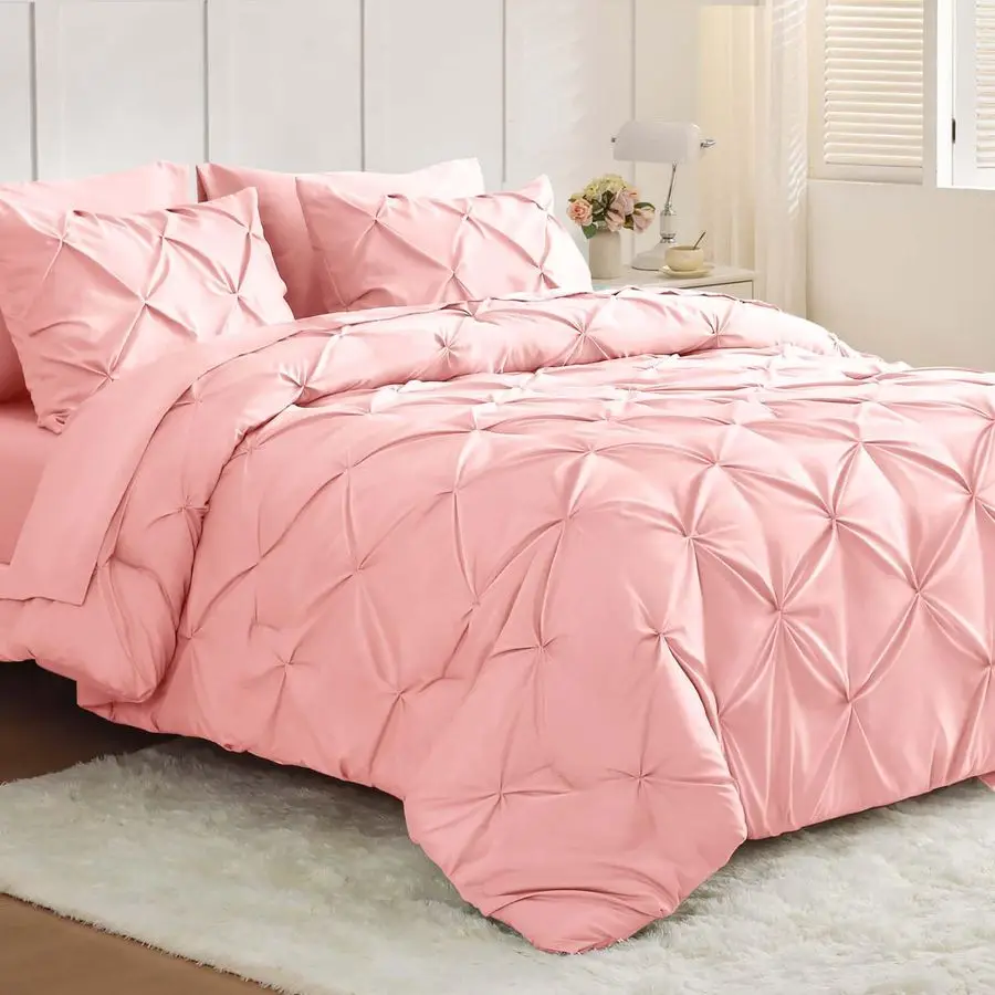 Queen Comforter Set 7 Pieces Bed in a Bag Queen for All Season, Pintuck Bedding Comforter Sets with Comforter, Flat Sheet, Fitte
Queen Comforter Set 7 Pieces Bed in a Bag Queen for All Season, Pintuck Bedding Comforter Sets with Comforter, Flat Sheet, Fitte