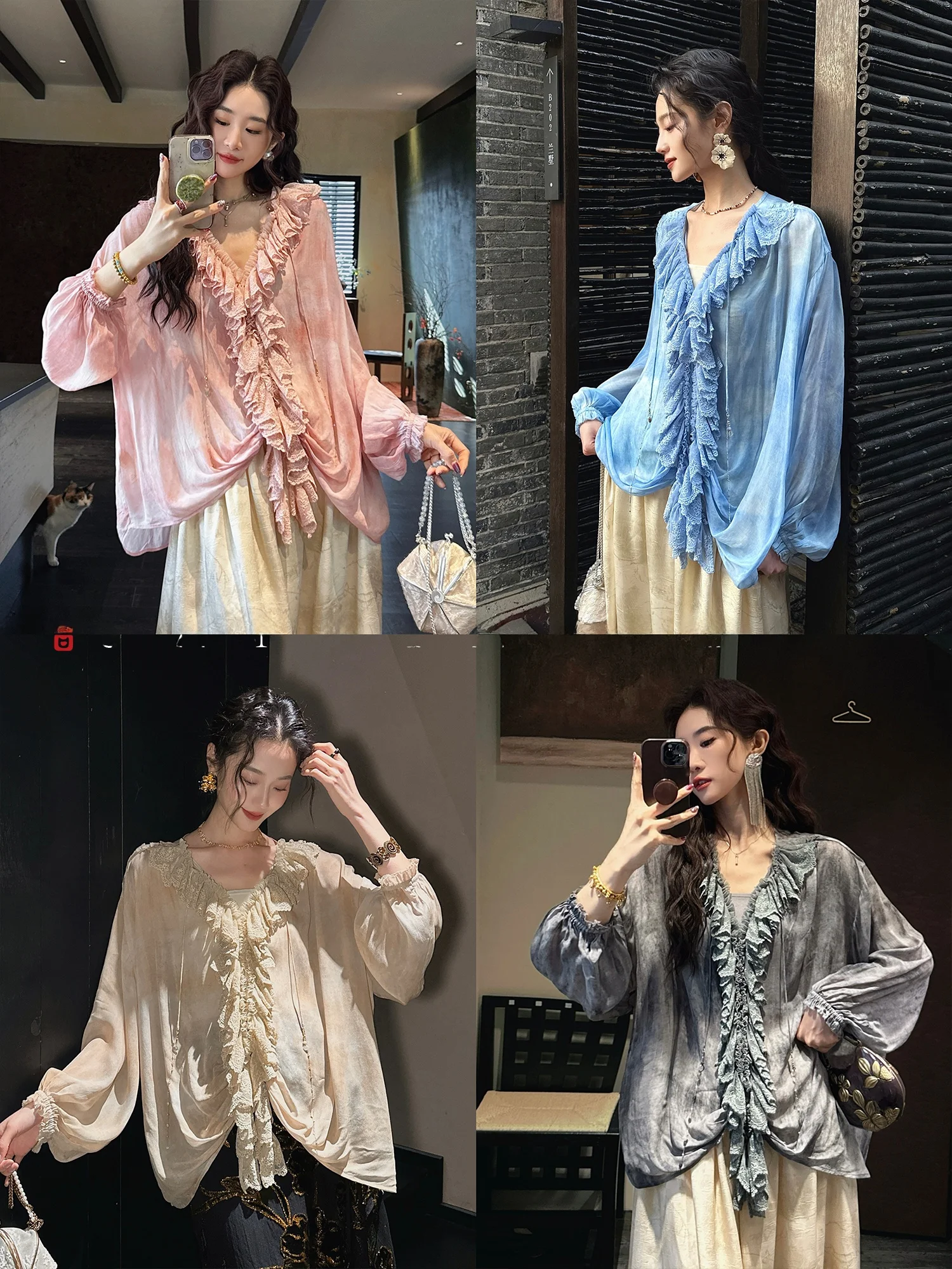 New Chinese Style Black Floral Lace Chiffon Shirt Women's Spring 2026 Luxury Sensation Commute Simple Loose Long Sleeve Shirt
New Chinese Style Black Floral Lace Chiffon Shirt Women's Spring 2026 Luxury Sensation Commute Simple Loose Long Sleeve Shirt