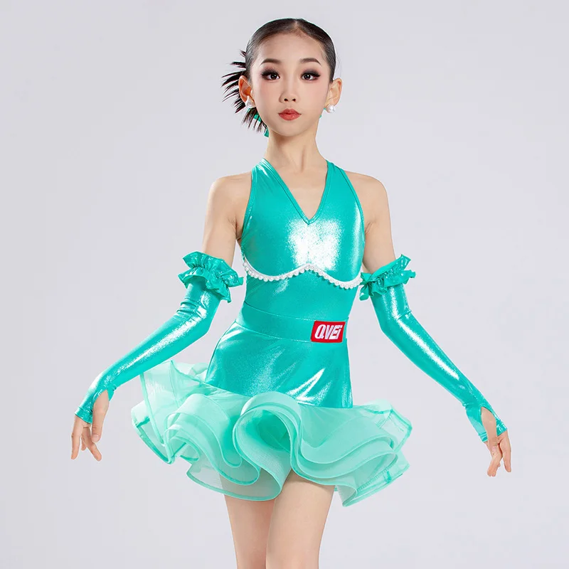 Kids Girls Latin Dance Practice Dancewear Rumba Children Bow Sleeveless Backless Glossy Bodysuit and Mesh Skirt Training Costume
Kids Girls Latin Dance Practice Dancewear Rumba Children Bow Sleeveless Backless Glossy Bodysuit and Mesh Skirt Training Costume