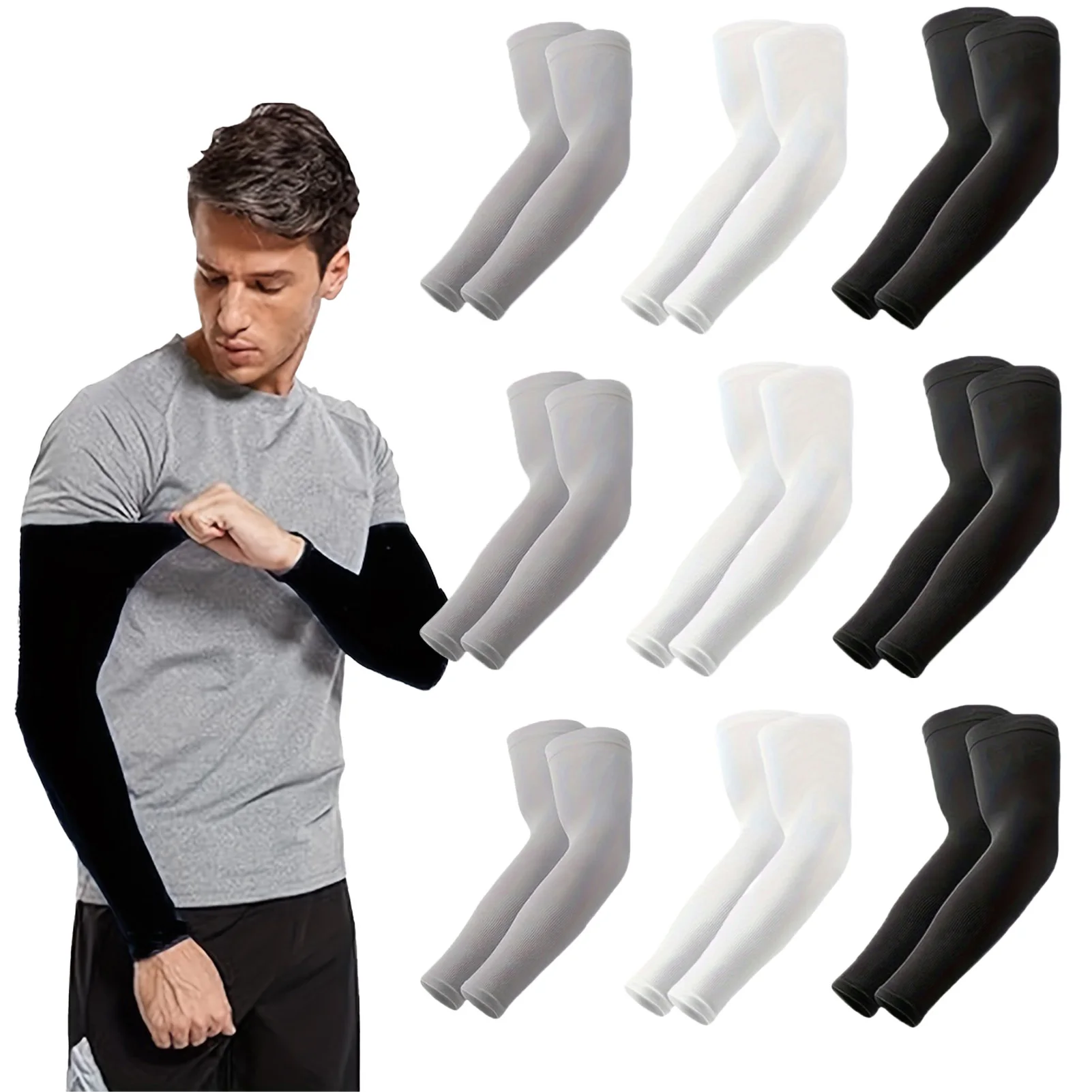 9 Pairs Unisex Arm Sleeves Sports Running UV Sun Protection Arm Cover Men/Women Outdoor Fishing Cycling Sleeves Solid Color
9 Pairs Unisex Arm Sleeves Sports Running UV Sun Protection Arm Cover Men/Women Outdoor Fishing Cycling Sleeves Solid Color
