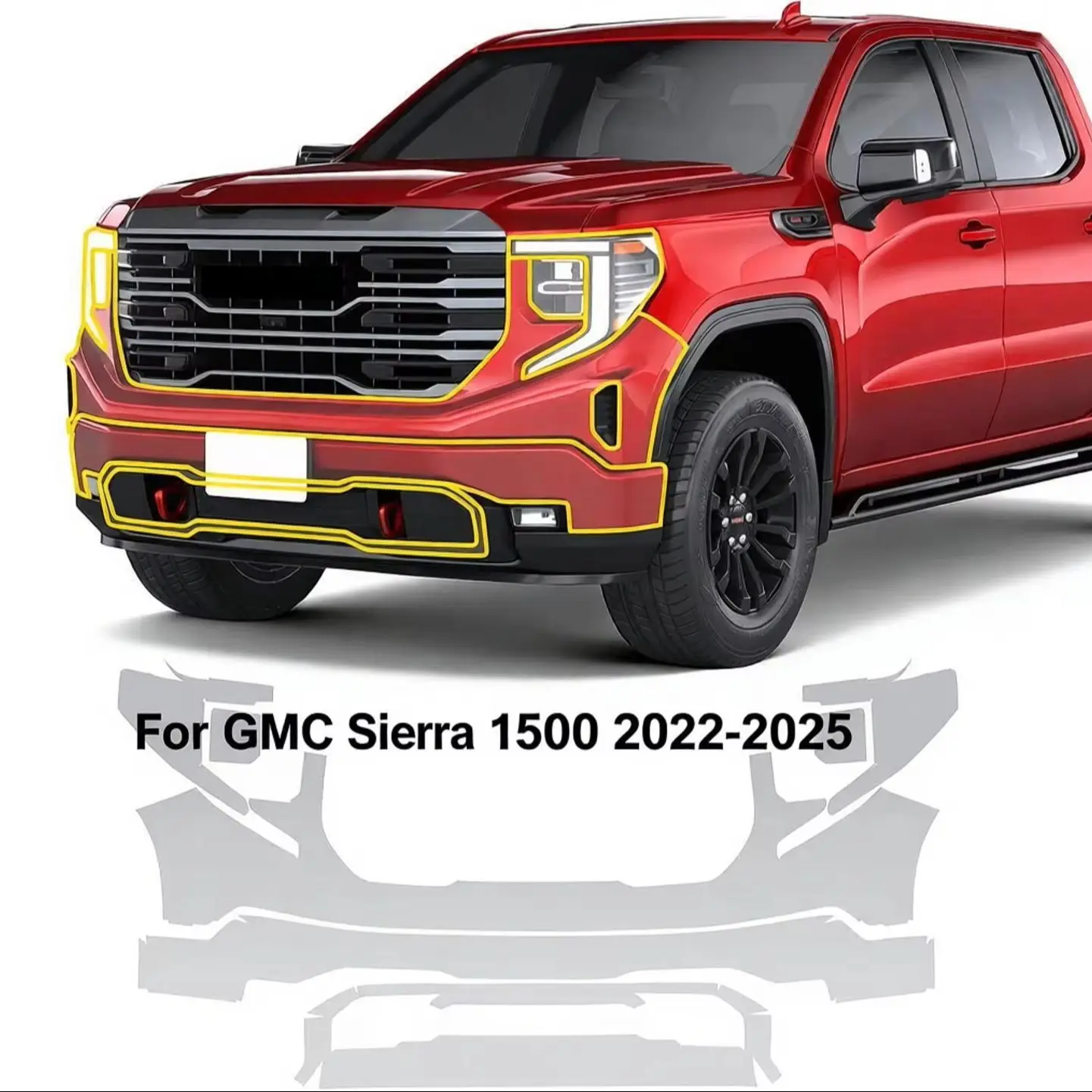 For GMC Sierra 1500 2022-2025 TPU Bumper Hood Scratch-Resistant Self-Healing Paint Protection Film Invisible Pre-cut PPF Kit
For GMC Sierra 1500 2022-2025 TPU Bumper Hood Scratch-Resistant Self-Healing Paint Protection Film Invisible Pre-cut PPF Kit