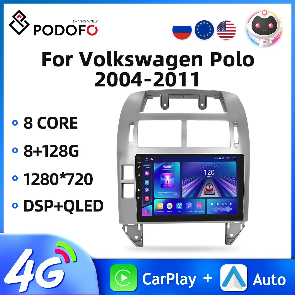 Podofo Android 11 Car Radio For Volkswagen Polo 2004-2011 2 Din Multimedia Video Player 4G WIFI Carplay Auto Car Stereo GPS QLED
Podofo Android 11 Car Radio For Volkswagen Polo 2004-2011 2 Din Multimedia Video Player 4G WIFI Carplay Auto Car Stereo GPS QLED