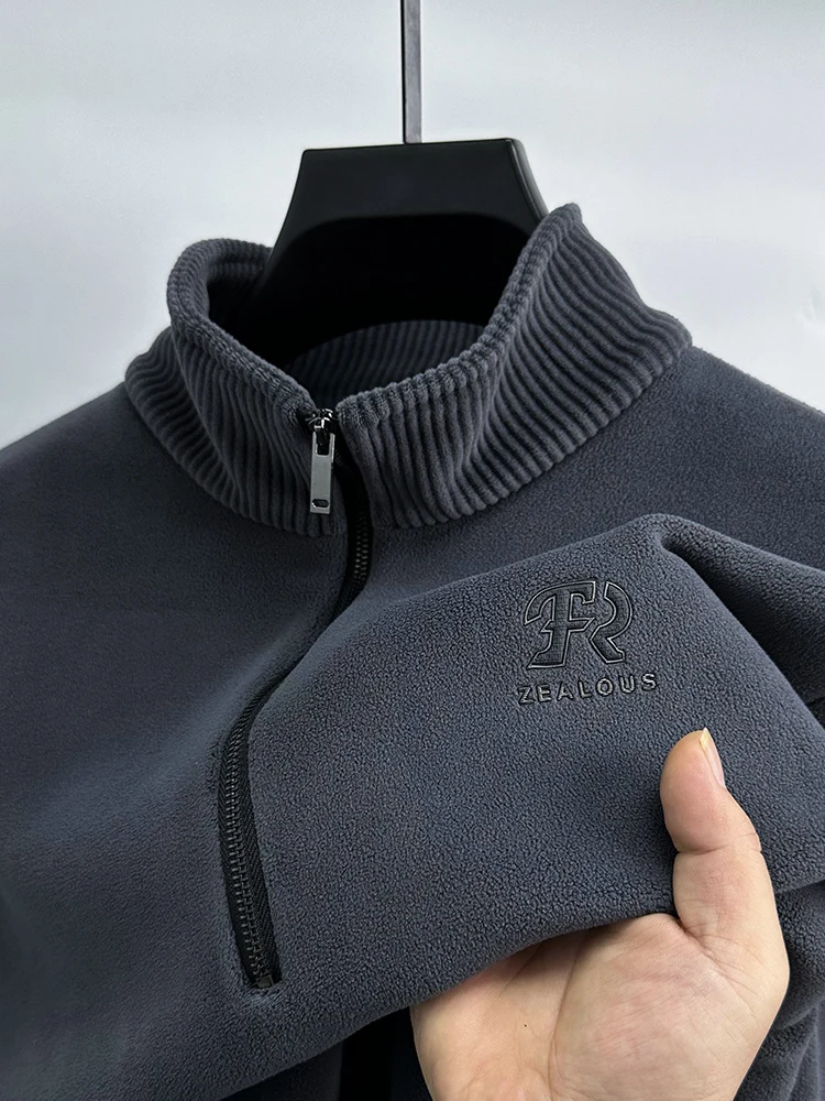 Thiened Double-sided Australian Fce Zipper Sweatirt Men's Faion Brand Warm Outerwear f High Collar Particle Fce
Thiened Double-sided Australian Fce Zipper Sweatirt Men's Faion Brand Warm Outerwear f High Collar Particle Fce
