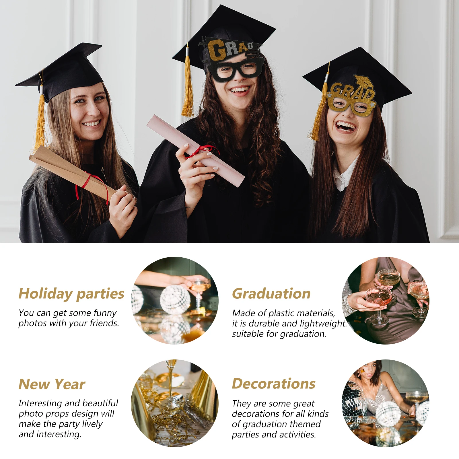 Funny Graduation Props Glasses Frame Photo Eyeglasses Party Decorations Plastic Style Celebratory Supplies Shooting Accessories
Funny Graduation Props Glasses Frame Photo Eyeglasses Party Decorations Plastic Style Celebratory Supplies Shooting Accessories