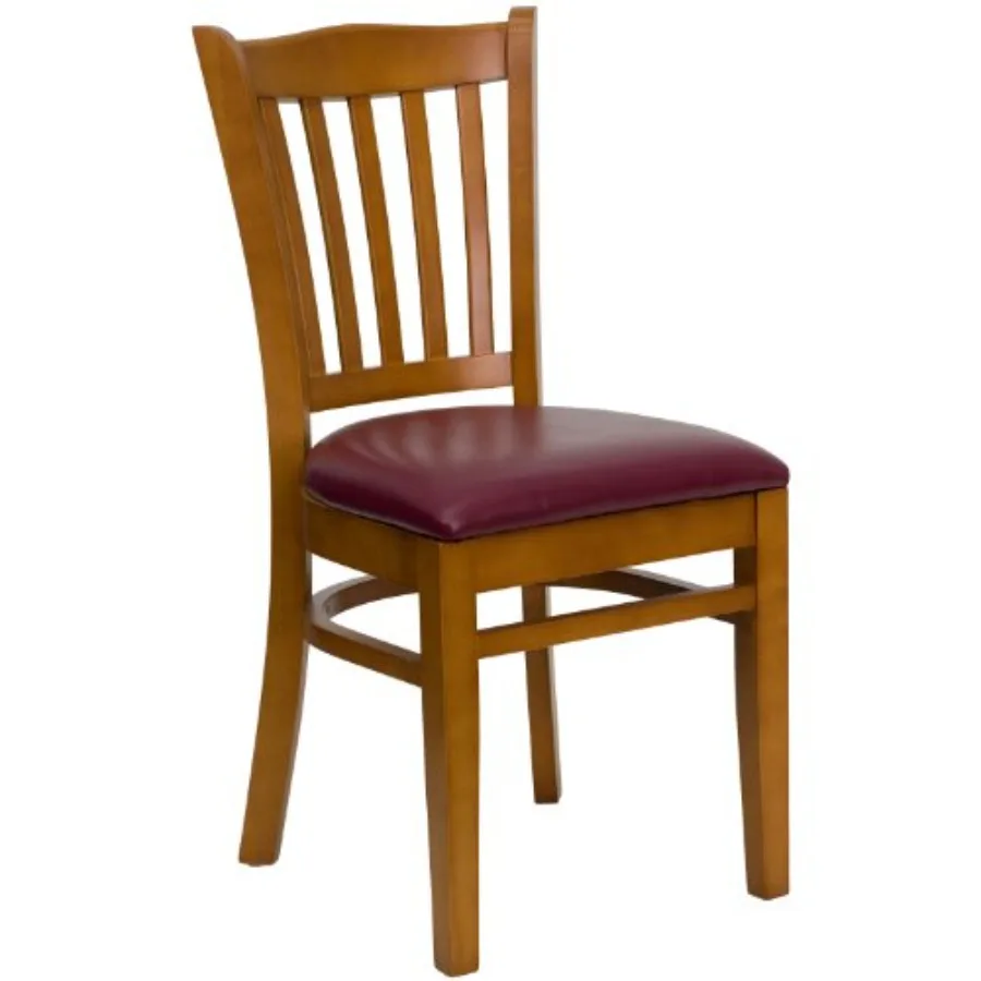 HERCULES Series Vertical Slat Back Cherry Wood Restaurant Chair - Burgundy Vinyl Seat
HERCULES Series Vertical Slat Back Cherry Wood Restaurant Chair - Burgundy Vinyl Seat