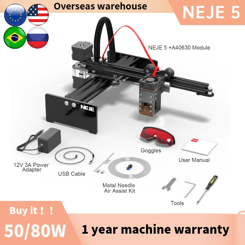 High Speed NEJE 40W Laser Engraving Machine CNC Wood Cutter with Bluetooth & Free Design Tools
High Speed NEJE 40W Laser Engraving Machine CNC Wood Cutter with Bluetooth & Free Design Tools