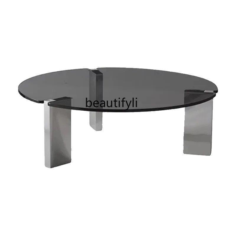 C Light luxury coffee table mirrored stainless steel thickened tempered glass round large table simple living room shape
C Light luxury coffee table mirrored stainless steel thickened tempered glass round large table simple living room shape