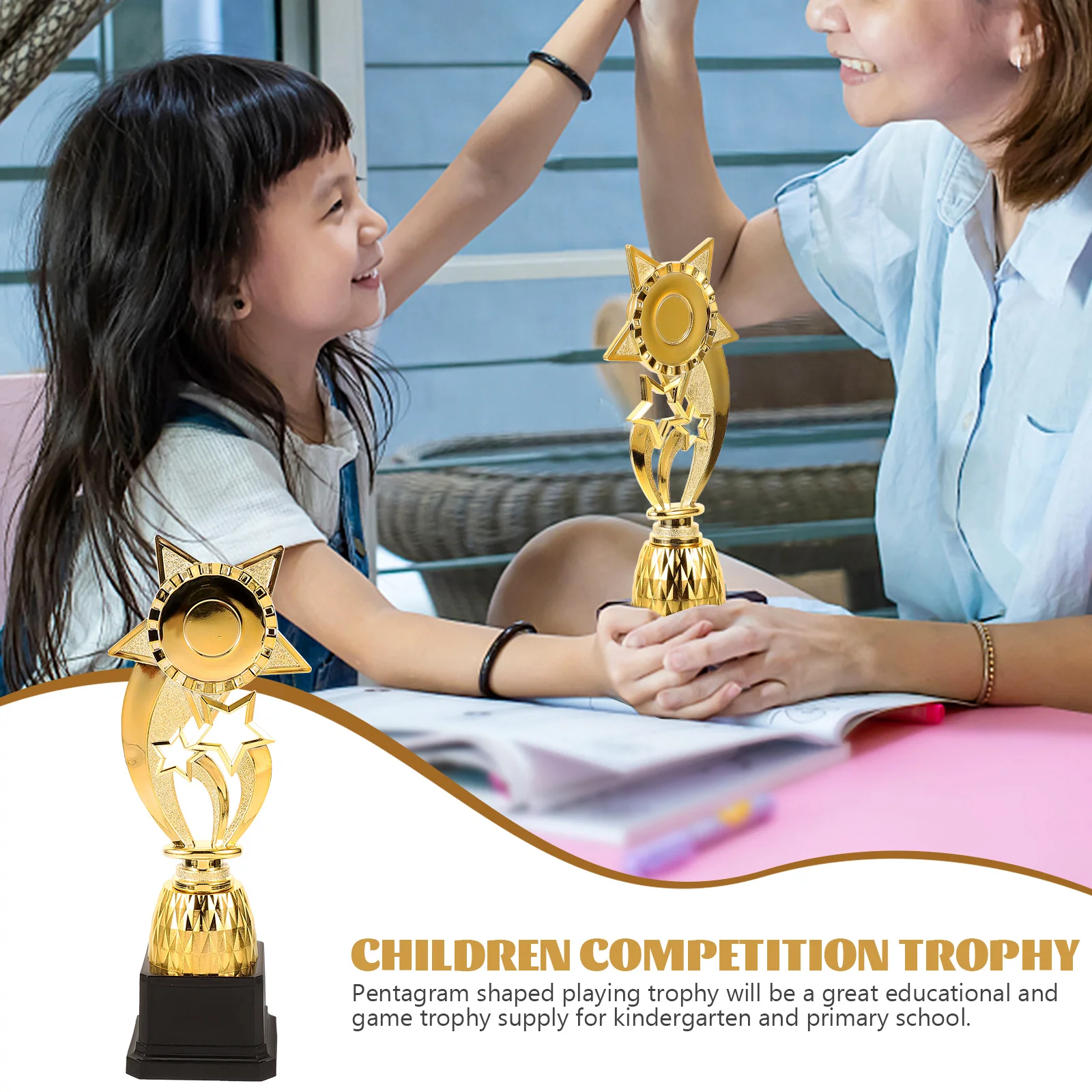 1pc Mini Trophy for Kids Pentagram Shaped Plastic Gold Award Cup Party Competition Ceremony Decor School Kindergarten Prize
1pc Mini Trophy for Kids Pentagram Shaped Plastic Gold Award Cup Party Competition Ceremony Decor School Kindergarten Prize
