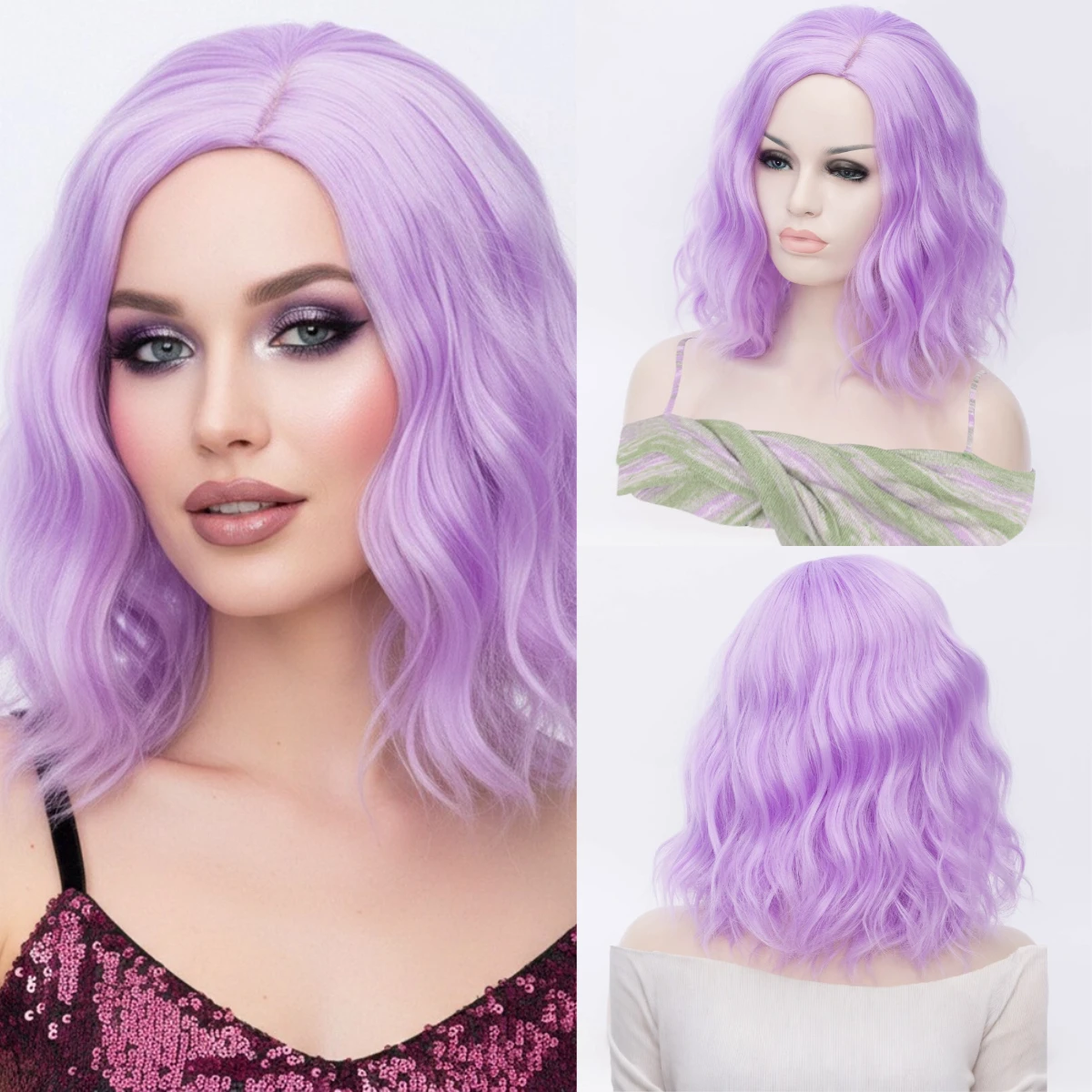 Purple Wig Synthetic Short Curly Wig Women Wig Bob Wig Cosplay Wig For Daily Party High Temperature Fiber
Purple Wig Synthetic Short Curly Wig Women Wig Bob Wig Cosplay Wig For Daily Party High Temperature Fiber