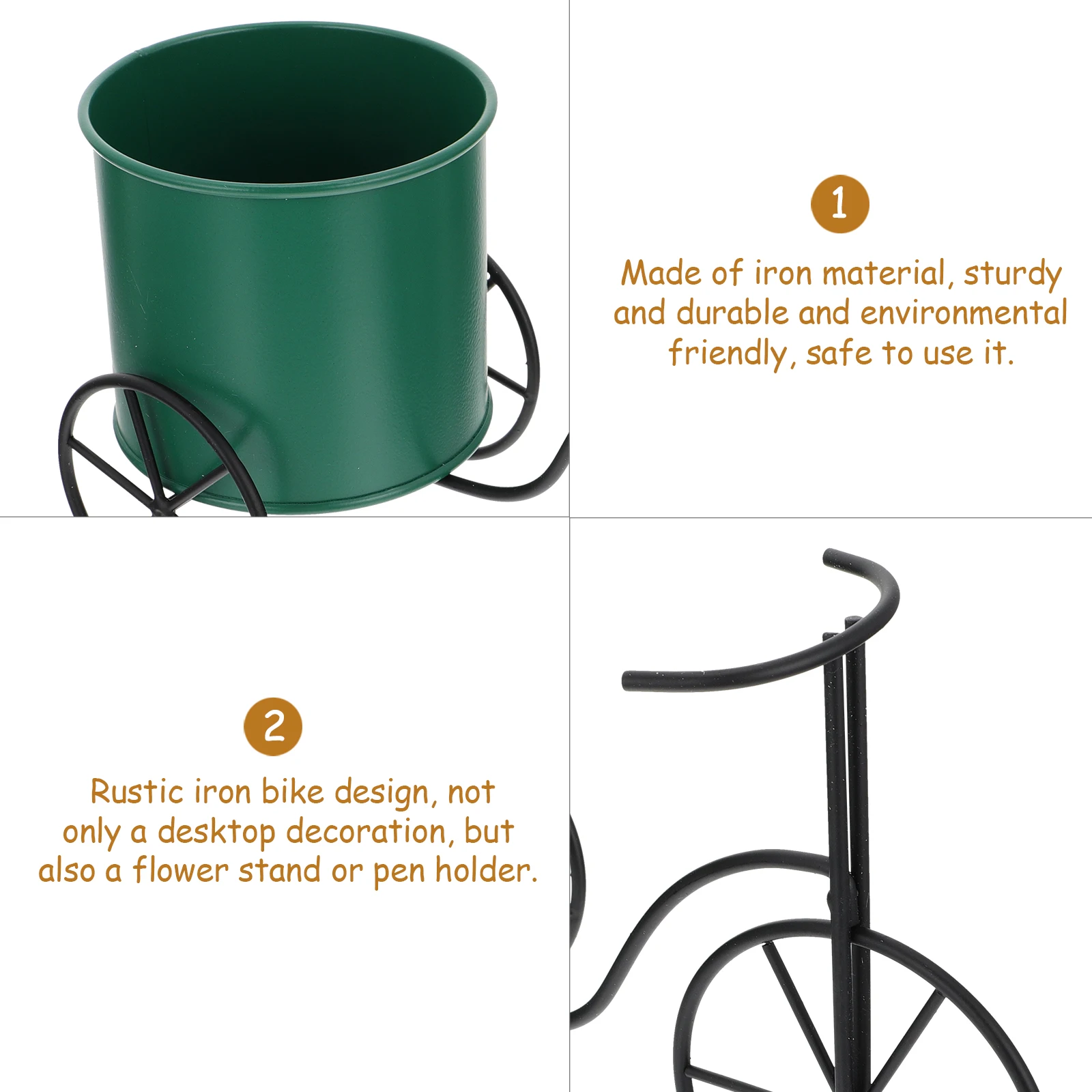 Iron Bike Flower Decorative Planter Pot Desk Pen Holder Creative Crafts Adornment Sturdy Durable Environmental Friendly
Iron Bike Flower Decorative Planter Pot Desk Pen Holder Creative Crafts Adornment Sturdy Durable Environmental Friendly
