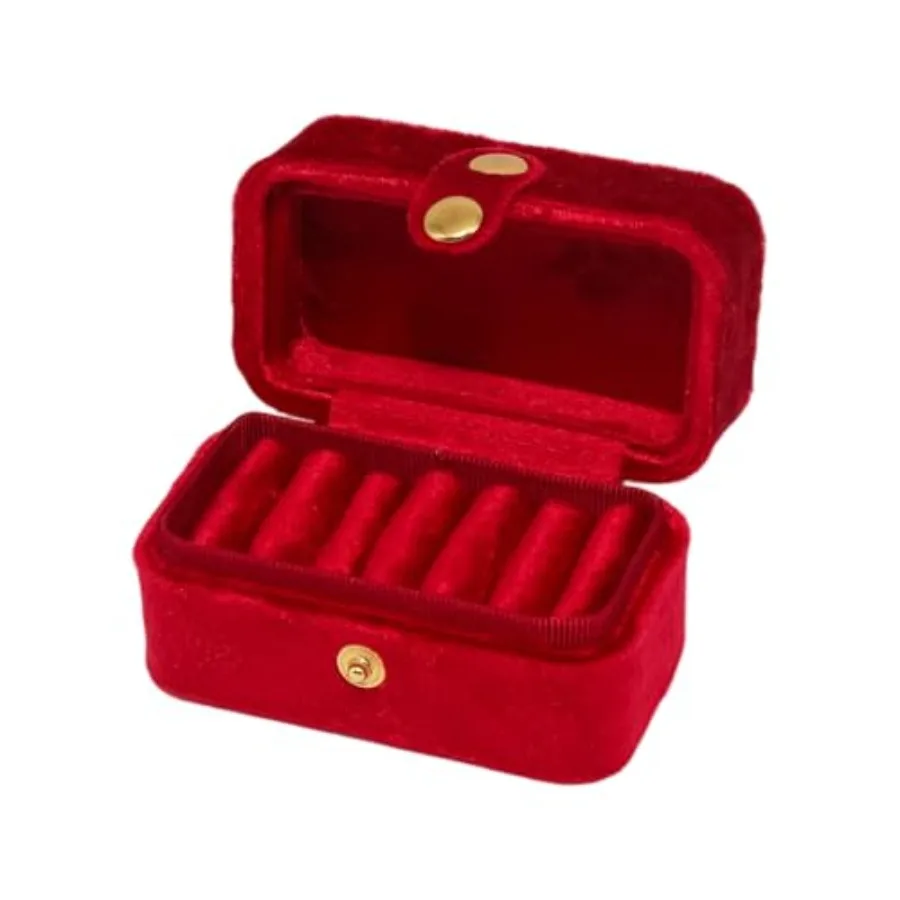 Small Travel Jewelry Box 3.3" - Mini Velvet Ring Holder with 7 Slots for Earrings, Portable Jewelry Organizer Case, Travel Ring
Small Travel Jewelry Box 3.3" - Mini Velvet Ring Holder with 7 Slots for Earrings, Portable Jewelry Organizer Case, Travel Ring