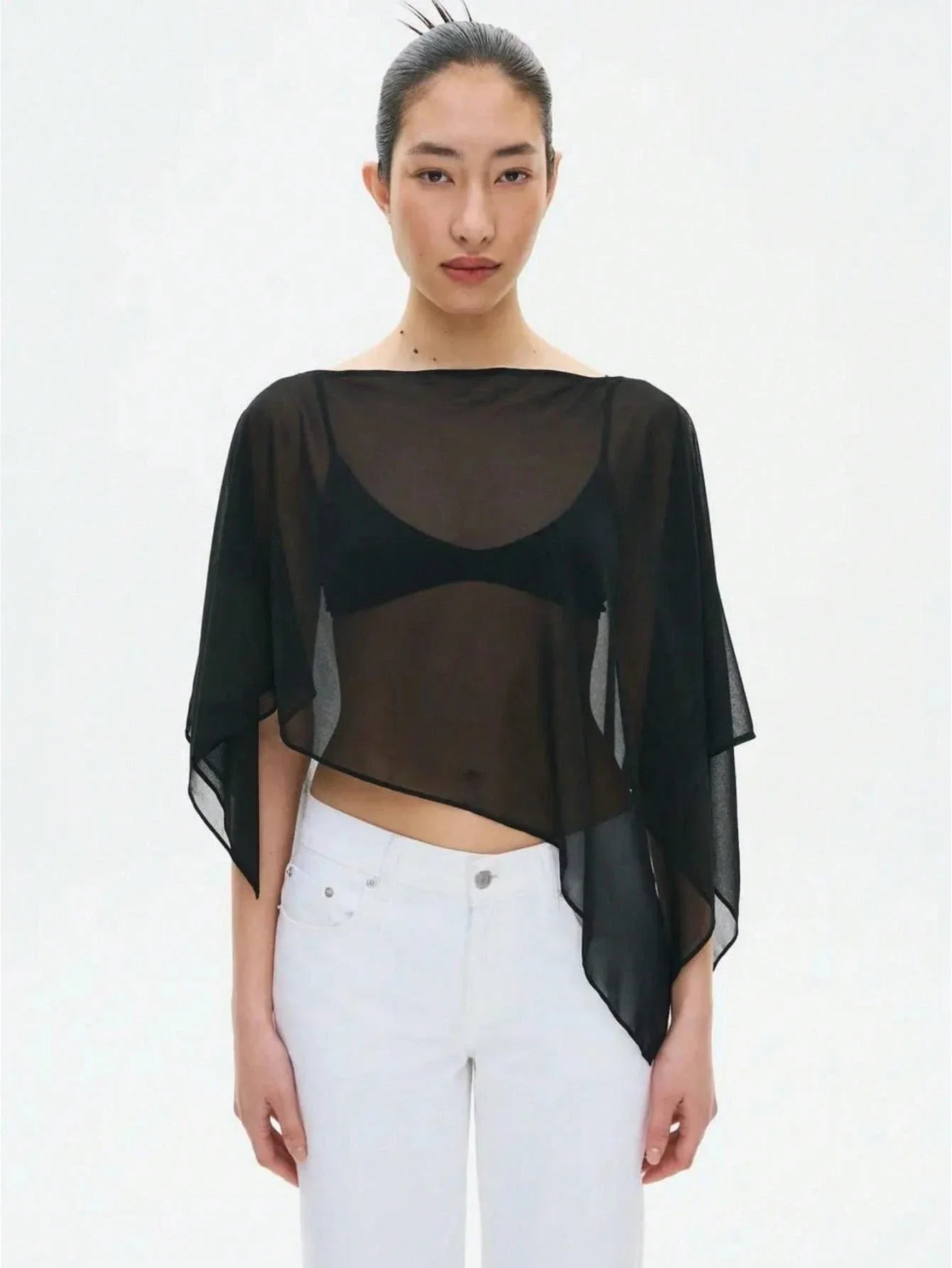 Women Sheer Mesh Poncho Asymmetrical Lightweight Shawl See Through Cover Up Top
Women Sheer Mesh Poncho Asymmetrical Lightweight Shawl See Through Cover Up Top