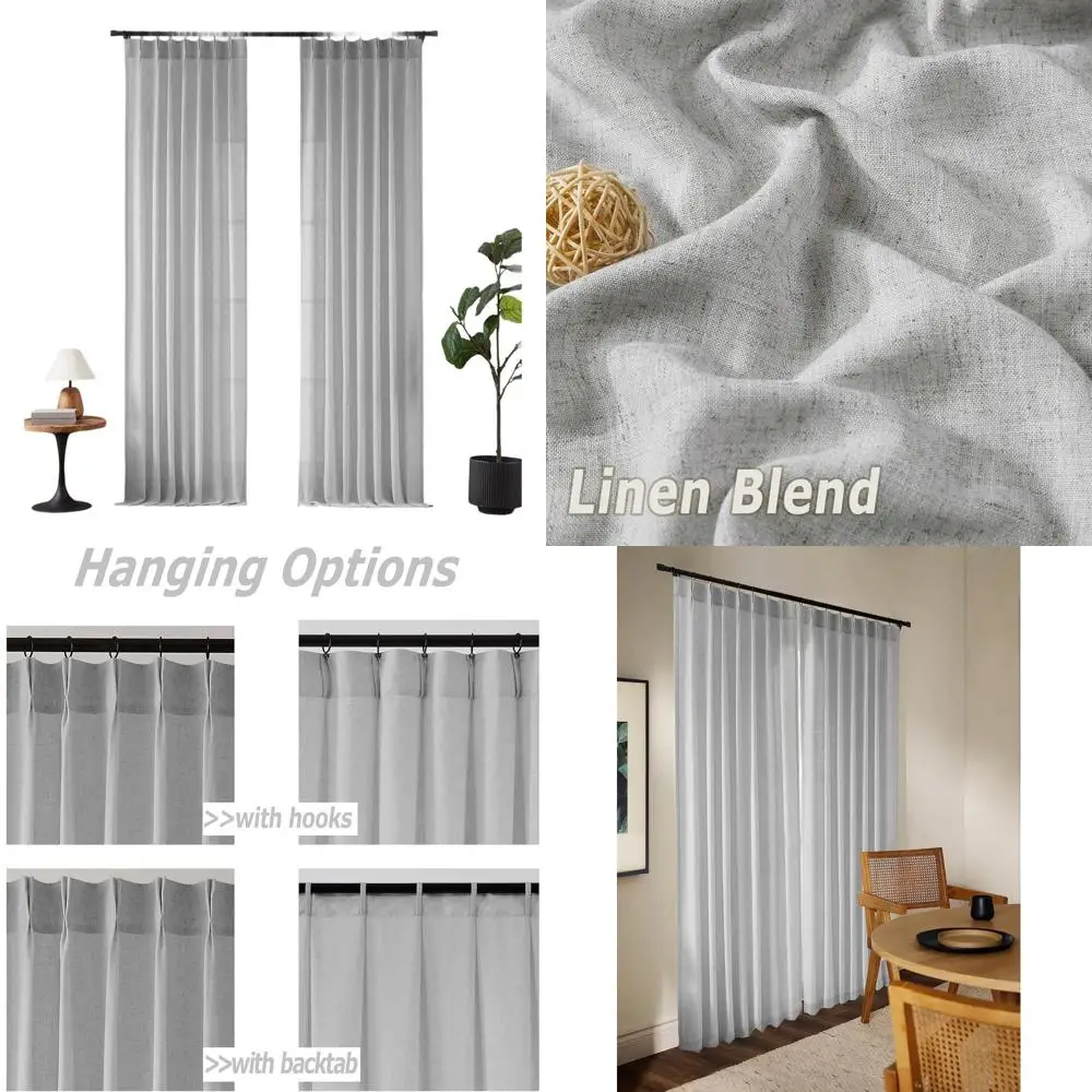 Светло-серые льняные плиссированные полупрозрачные шторы, 40 Вт x 112 л, 2 панели с крючками для гостиной и спальни
Светло-серые льняные плиссированные полупрозрачные шторы, 40 Вт x 112 л, 2 панели с крючками для гостиной и спальни