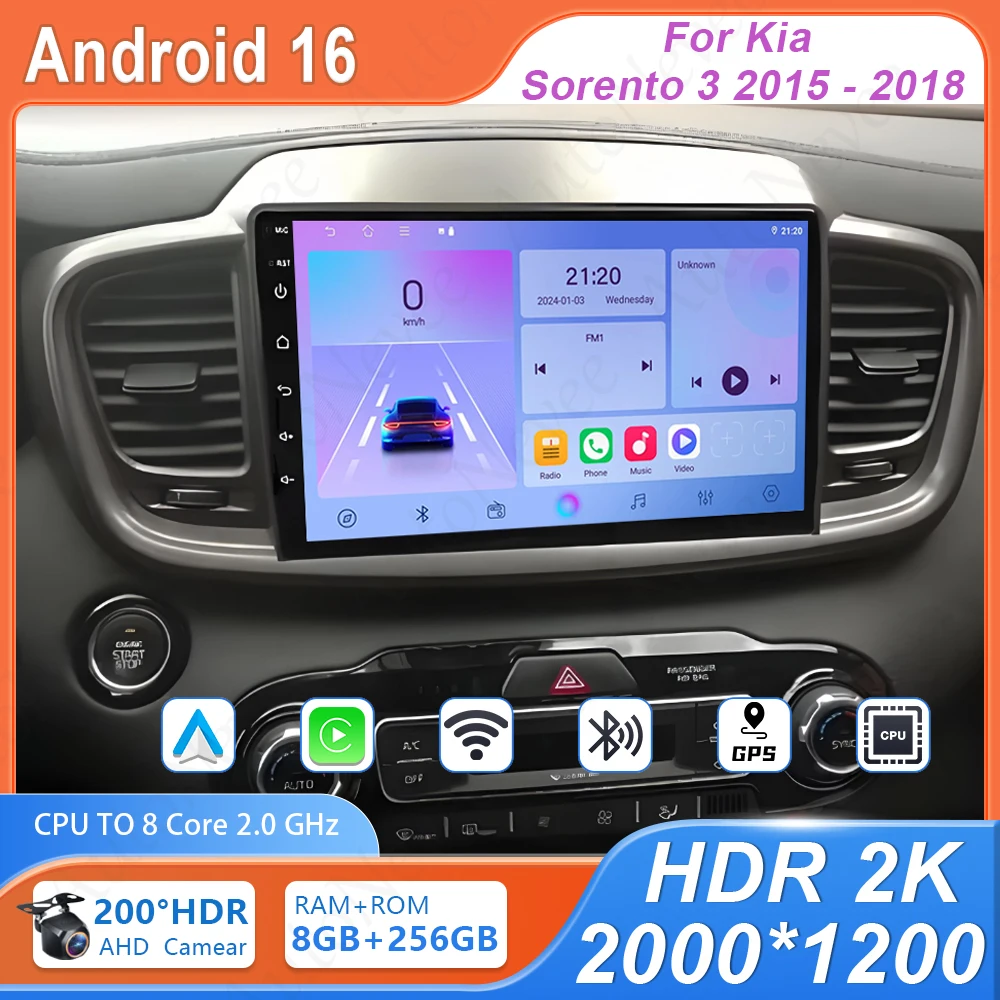 Android Car Radio For Kia Sorento 3 2015 - 2018 GPS Navigation No 2din DVD Auto Radio Stereo Head Unit 4G Wifi BT CPU HDR QLED
Android Car Radio For Kia Sorento 3 2015 - 2018 GPS Navigation No 2din DVD Auto Radio Stereo Head Unit 4G Wifi BT CPU HDR QLED
