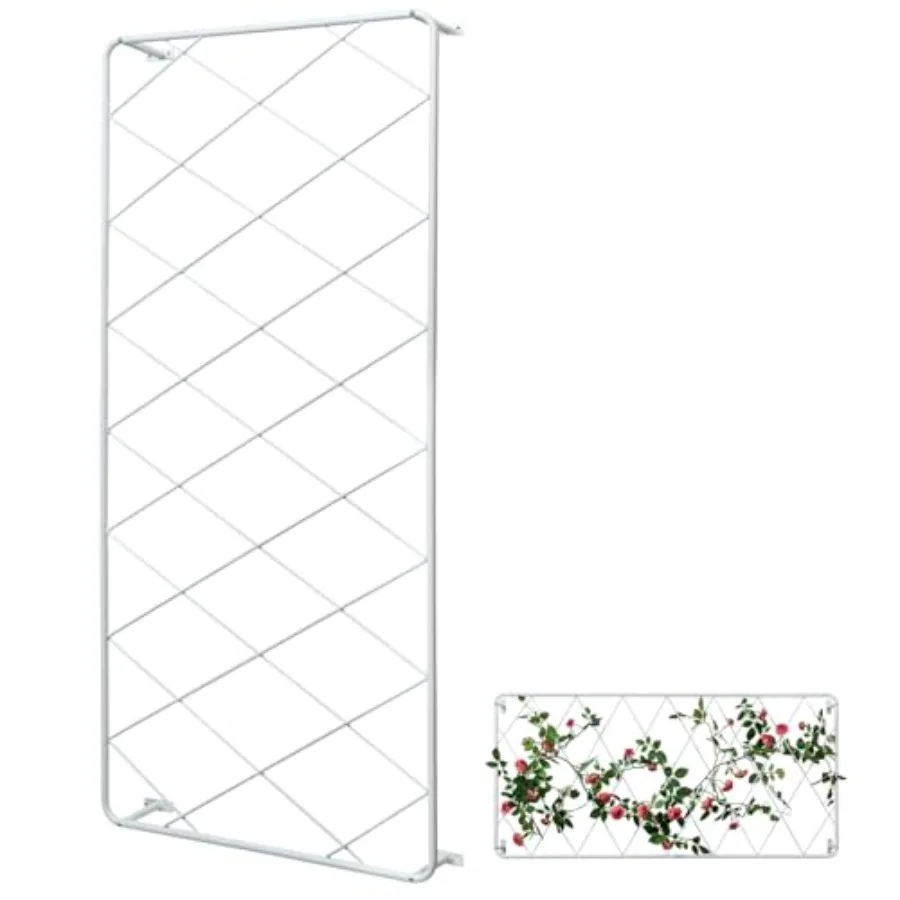 50 by 24 Inch Single Panel Wall Mounted Garden Trellis with Metal Diamond Screen, Hanging Lattice Support Frame for Outdoor or
50 by 24 Inch Single Panel Wall Mounted Garden Trellis with Metal Diamond Screen, Hanging Lattice Support Frame for Outdoor or