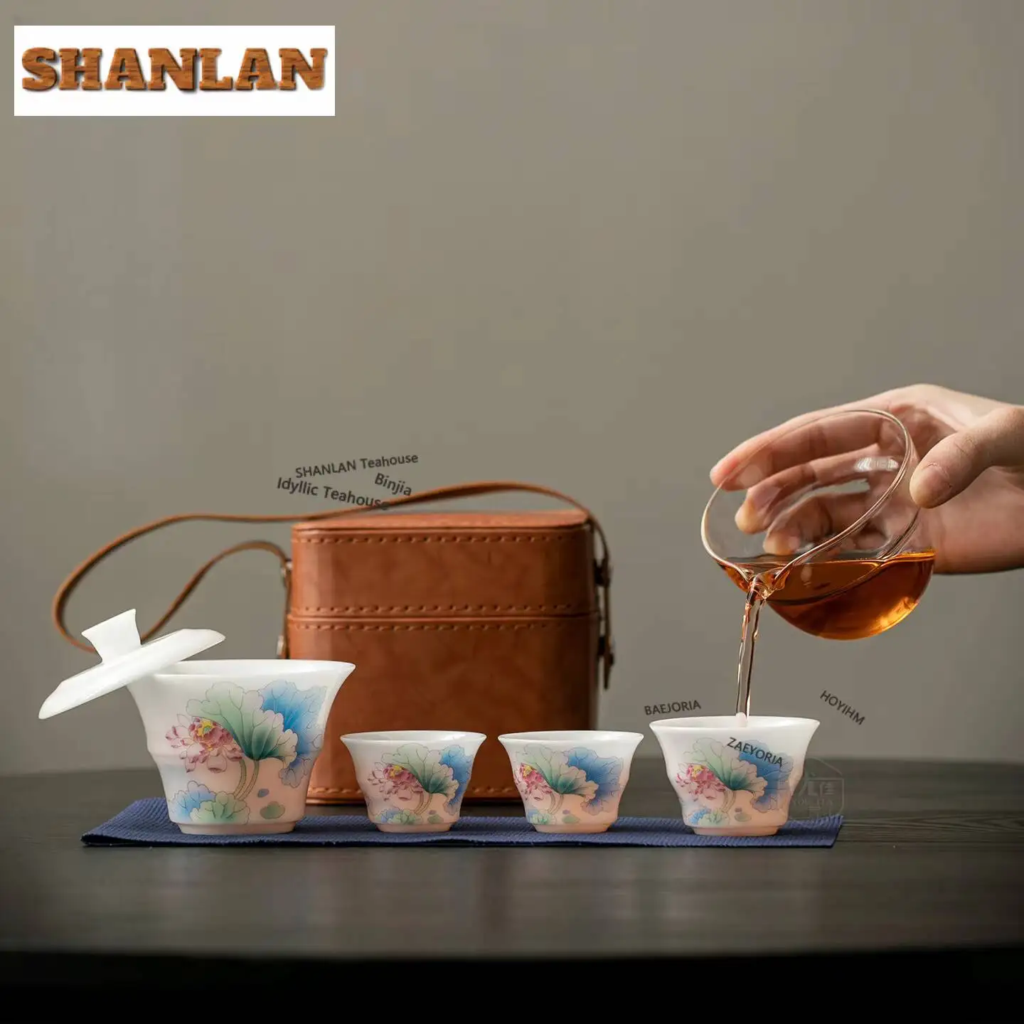 Ice-type Jade Porcelain Lotus Travel Tea Set Kit Zen 1 Pot 3 Cups Tea Making Organizer Portable Camping Stock Bags Accessories
Ice-type Jade Porcelain Lotus Travel Tea Set Kit Zen 1 Pot 3 Cups Tea Making Organizer Portable Camping Stock Bags Accessories