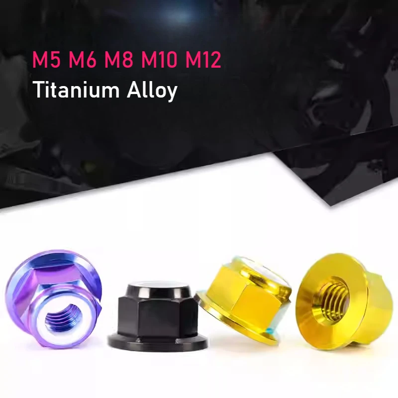 TC4 Titanium Alloy Flange Nylon Insert Self-Locking Lock Nuts M5 M6 M8 M10 M12 for Motorcycle/Cycling Modification
TC4 Titanium Alloy Flange Nylon Insert Self-Locking Lock Nuts M5 M6 M8 M10 M12 for Motorcycle/Cycling Modification