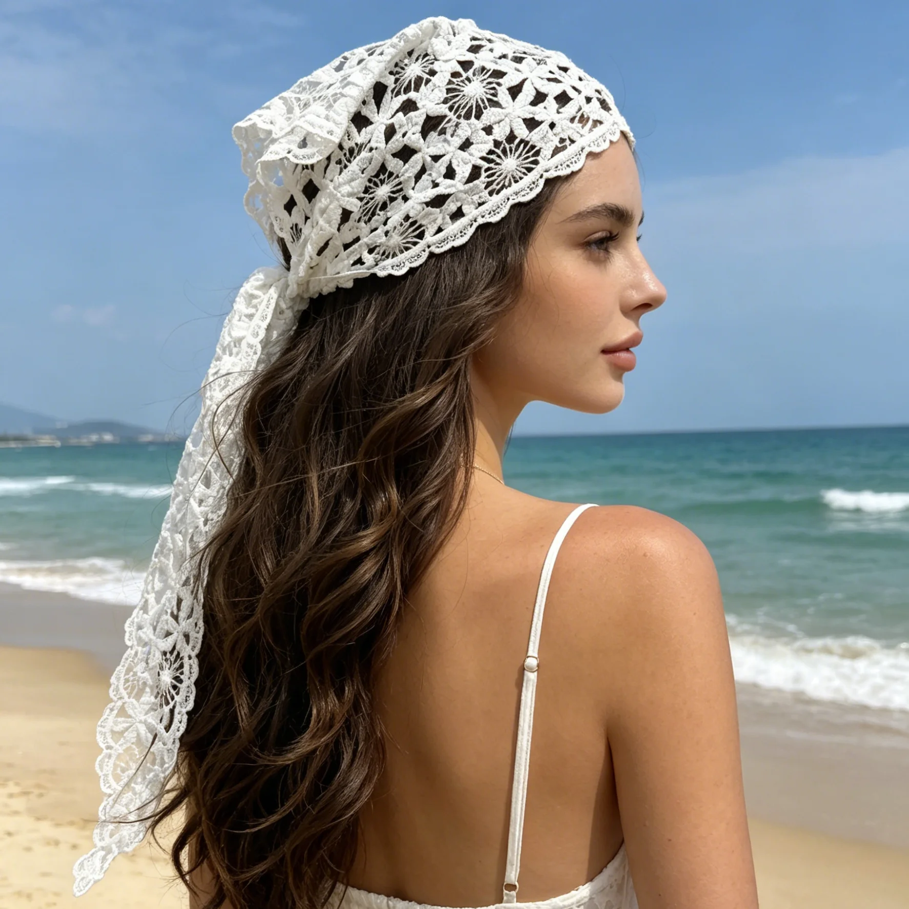 1pc Fashion Hollow Out Flower Bandana Headband Bohemia Triangle Headscarf White Hair Bands Neck Scarf Women Girl Sweet Kerchief
1pc Fashion Hollow Out Flower Bandana Headband Bohemia Triangle Headscarf White Hair Bands Neck Scarf Women Girl Sweet Kerchief