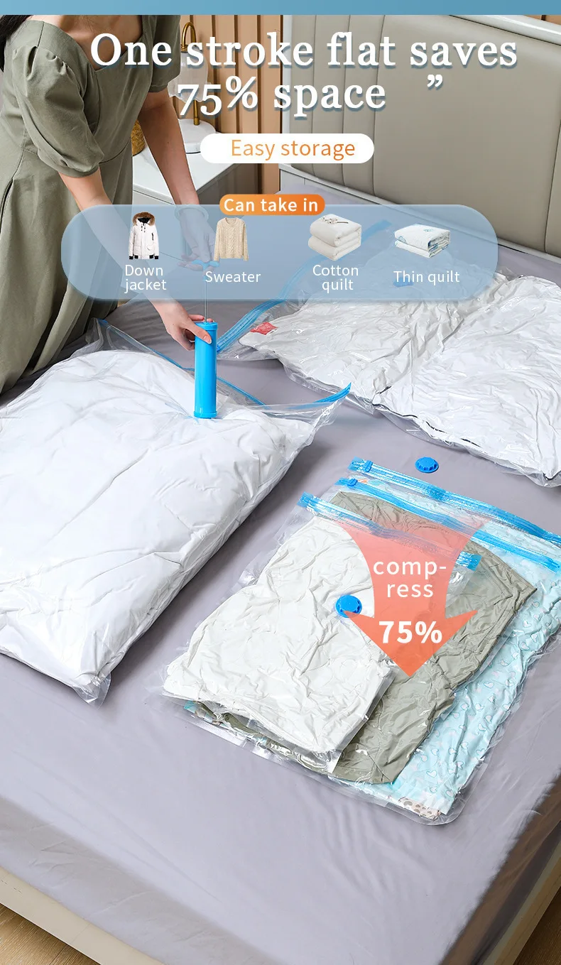 3/5pcs Vacuum Storage Bags, Vacuum Sealing Bags Clothes Organizer, Compression Pack Bag Fit Clothing Bedding - Travel Vacuum Bag
3/5pcs Vacuum Storage Bags, Vacuum Sealing Bags Clothes Organizer, Compression Pack Bag Fit Clothing Bedding - Travel Vacuum Bag