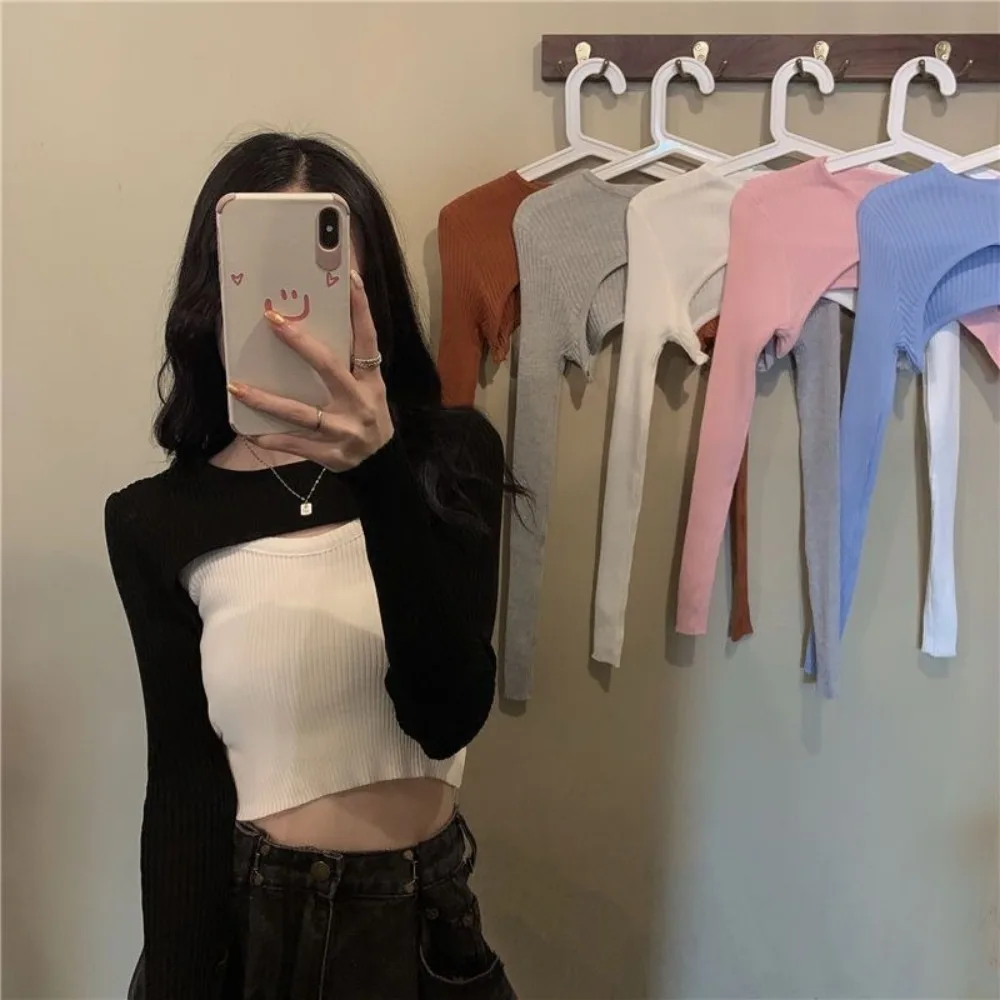Sexy Casual Women's Cropped Top Super-Short Elegant Long Sleeve T-shirts O-neck Breathable Knitted T-shirt Spring Autumn
Sexy Casual Women's Cropped Top Super-Short Elegant Long Sleeve T-shirts O-neck Breathable Knitted T-shirt Spring Autumn