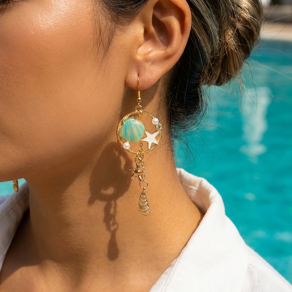Bohemia Ocean Style Enamel Shell Long Tassel Earrings for Women Sweet Cute Starfish Pendant Earring Beach Party Jewelry Gift
Bohemia Ocean Style Enamel Shell Long Tassel Earrings for Women Sweet Cute Starfish Pendant Earring Beach Party Jewelry Gift