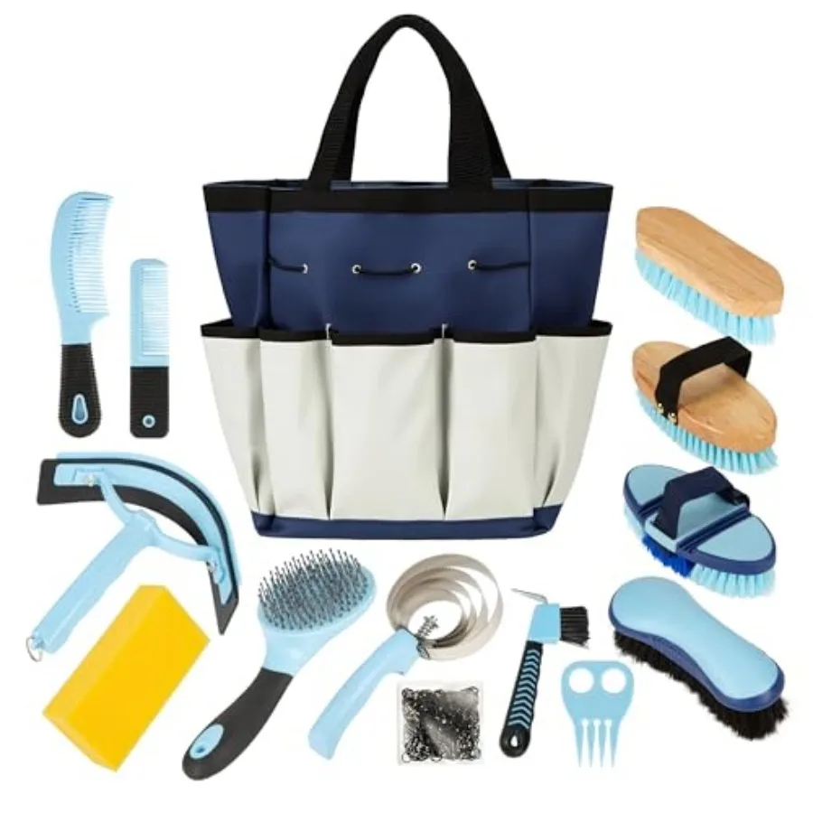 Horse Grooming Kit, 14-in-1 Professional Horse Brush Supplies Set for Grooming and Care, with Horse Brushes, Curry Comb, Hoof P
Horse Grooming Kit, 14-in-1 Professional Horse Brush Supplies Set for Grooming and Care, with Horse Brushes, Curry Comb, Hoof P