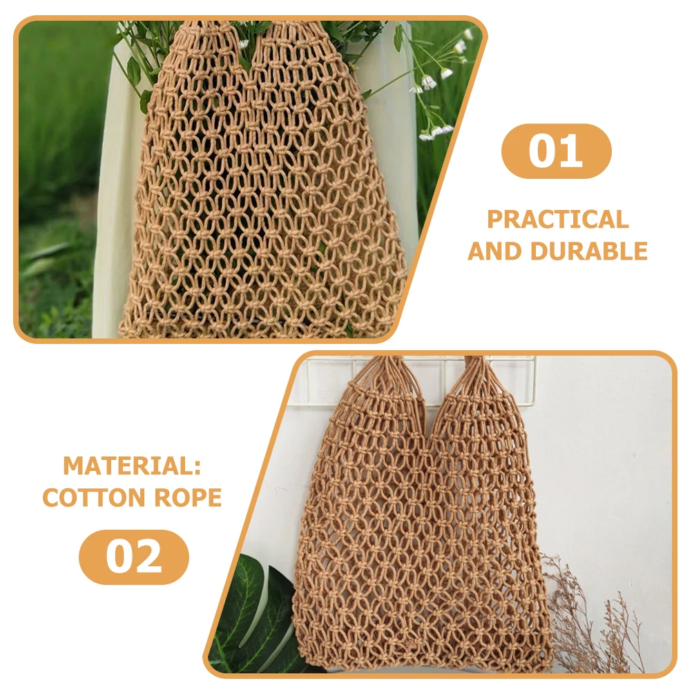 Large Capacity Beach Knit Handbag Handheld Tote Summer Travel Shopping Bag Crochet Cotton Woven Bag Outdoor Woven
Large Capacity Beach Knit Handbag Handheld Tote Summer Travel Shopping Bag Crochet Cotton Woven Bag Outdoor Woven