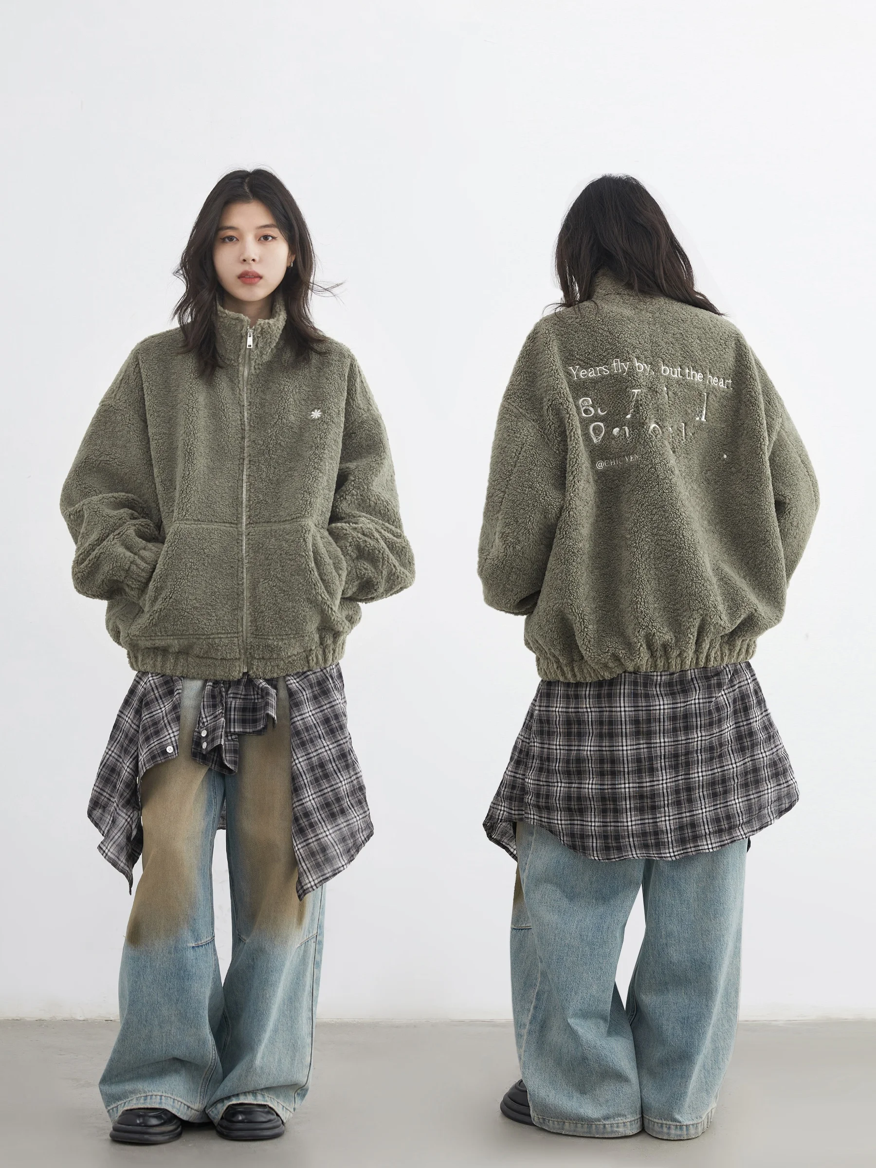 Loose Faux Fur Jaet Women's Windproof Warm Cotton Embroidery Stand Collar Outerwear Chicven College Particle Velvet Zipper
Loose Faux Fur Jaet Women's Windproof Warm Cotton Embroidery Stand Collar Outerwear Chicven College Particle Velvet Zipper