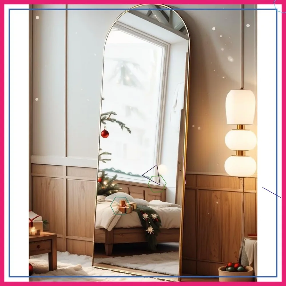 Gold Aluminum Arched Full Length Mirror 58x18 Inch, Wall Mount or Freestanding, Shatterproof Glass
Gold Aluminum Arched Full Length Mirror 58x18 Inch, Wall Mount or Freestanding, Shatterproof Glass
