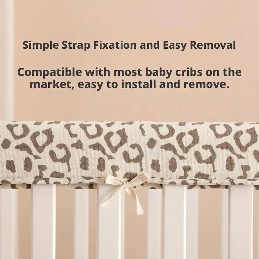 Pure Cotton Muslin Crib Rail Guard Set Teething Protector For Baby Bed Rails Absorbs Drool Easy Tie Secure Fit Leopard Print
Pure Cotton Muslin Crib Rail Guard Set Teething Protector For Baby Bed Rails Absorbs Drool Easy Tie Secure Fit Leopard Print