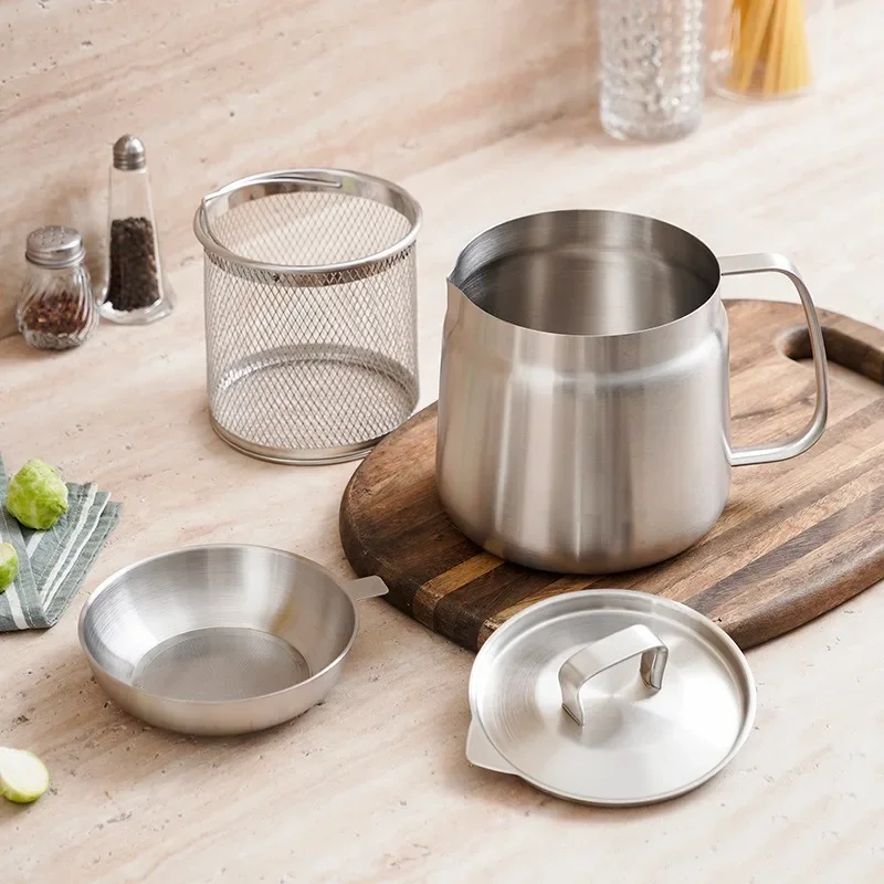 2.0L Stainless Steel Oil Filter Pot Oil Storage Pot Grease Keeper w Lid & frying Basket Oil Filter Vessel Bacon Grease Container
2.0L Stainless Steel Oil Filter Pot Oil Storage Pot Grease Keeper w Lid & frying Basket Oil Filter Vessel Bacon Grease Container