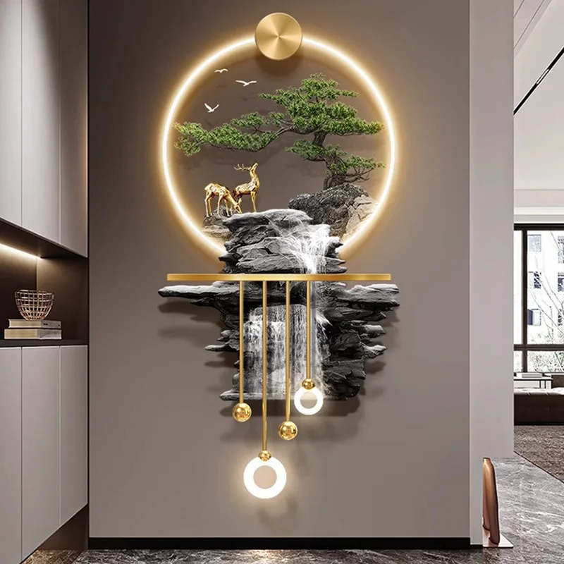 Flowing water makes money, the door is facing the wall painting, three-dimensional high-end luminous, porch decorative
Flowing water makes money, the door is facing the wall painting, three-dimensional high-end luminous, porch decorative