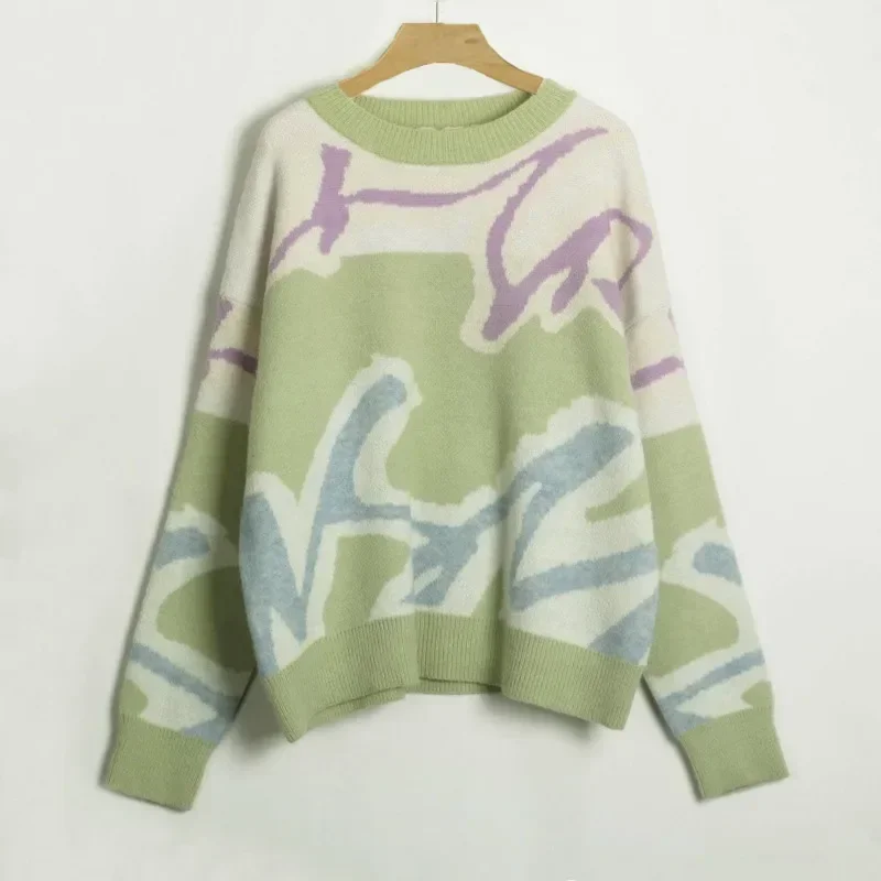 Casual loose Chic striped knit Pullovers sweater for autumn and winter Women's Pullover New Long-Sleeves Fashion Sweater Woman
Casual loose Chic striped knit Pullovers sweater for autumn and winter Women's Pullover New Long-Sleeves Fashion Sweater Woman