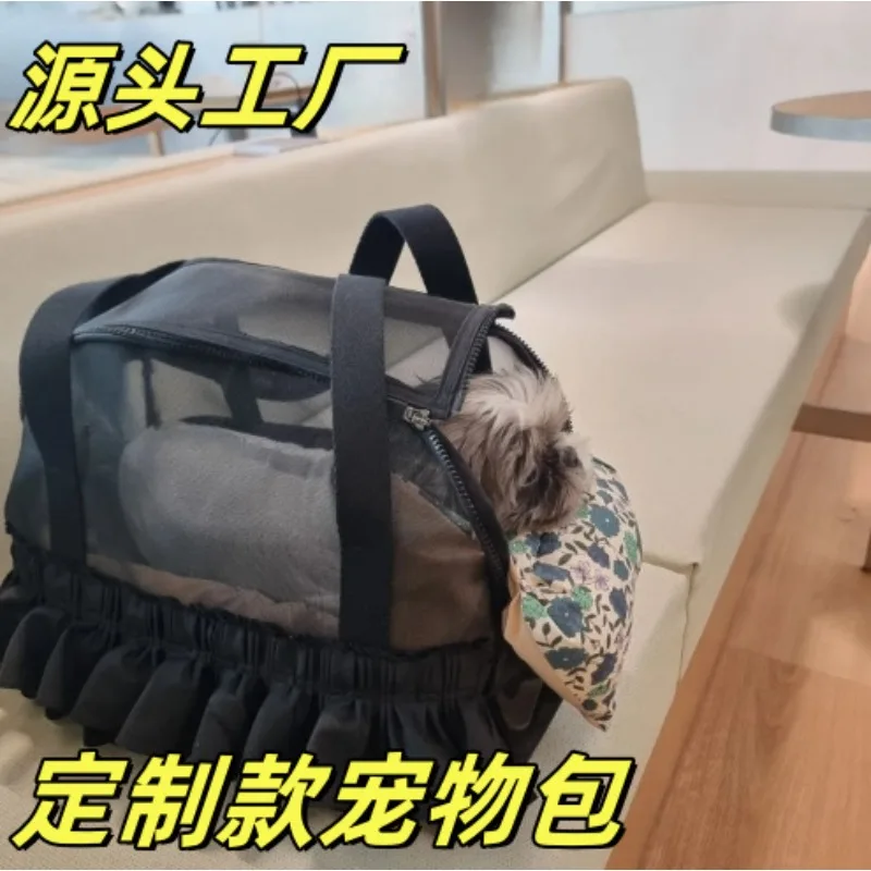 Lace mesh pet bag out bag puppy summer out portable shoulder cat
Lace mesh pet bag out bag puppy summer out portable shoulder cat