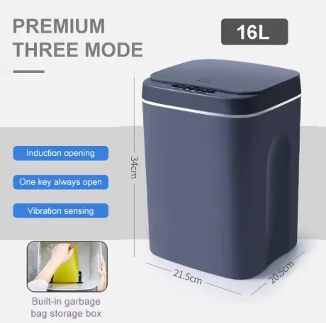 16L Smart Trash Can Automatic Touch Sensor Kitchen Bathroom Toilet Recyclable Waste Bin with Basket for Rubbish Disposal
16L Smart Trash Can Automatic Touch Sensor Kitchen Bathroom Toilet Recyclable Waste Bin with Basket for Rubbish Disposal