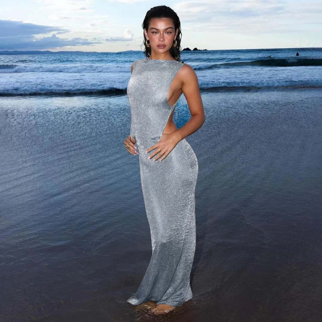 Women Side Split Beach Maxi Dress Elegant Club Party Vestidos Sexy Deep Open Back Backless Bodycon Hot Gold Color Long Dress
Women Side Split Beach Maxi Dress Elegant Club Party Vestidos Sexy Deep Open Back Backless Bodycon Hot Gold Color Long Dress