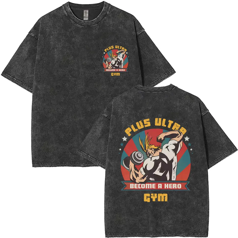 Washed Vintage Anime My Hero Academia All Might Plus Ultra Gym Graphic T Shirt Men Women Fitness Casual Cotton Short Sleeve Tees
Washed Vintage Anime My Hero Academia All Might Plus Ultra Gym Graphic T Shirt Men Women Fitness Casual Cotton Short Sleeve Tees