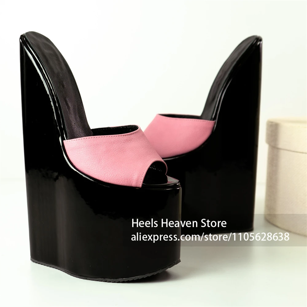 Glossy Black Patent Silver Straps Ultra High Platform Wedge Mules Peep Toe Slip On Edgy Club Stage Party Dress Shoes for Women
Glossy Black Patent Silver Straps Ultra High Platform Wedge Mules Peep Toe Slip On Edgy Club Stage Party Dress Shoes for Women