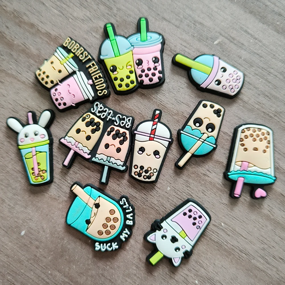 1/10pc cute milk tea PVC Shoe Charms Accessories Shoe Decorations Sandals Pins DIY Kids Women boy gifts
1/10pc cute milk tea PVC Shoe Charms Accessories Shoe Decorations Sandals Pins DIY Kids Women boy gifts