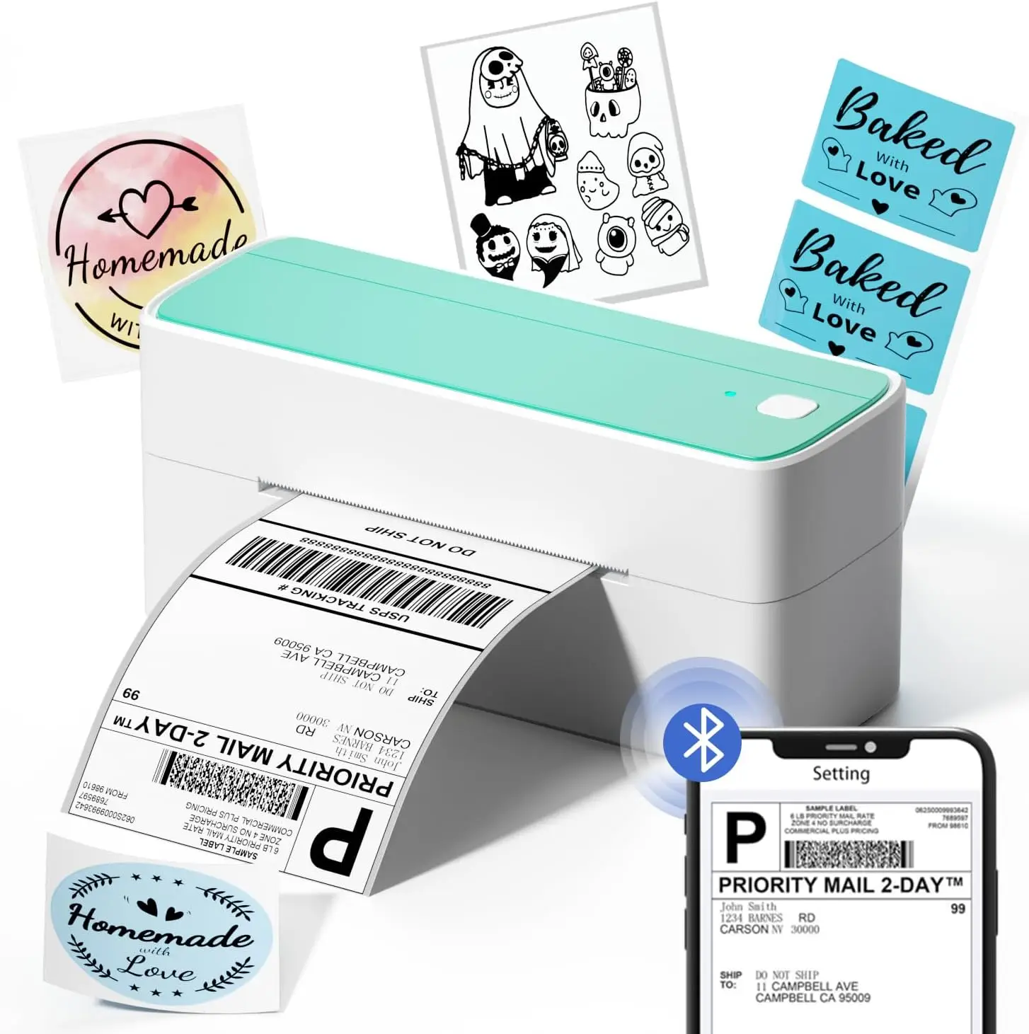 Phomemo 241 Bluetooth Thermal Label Printer Wireless Shipping Label Printer Compatible with iPhone Android Mac Window Wide Used
Phomemo 241 Bluetooth Thermal Label Printer Wireless Shipping Label Printer Compatible with iPhone Android Mac Window Wide Used