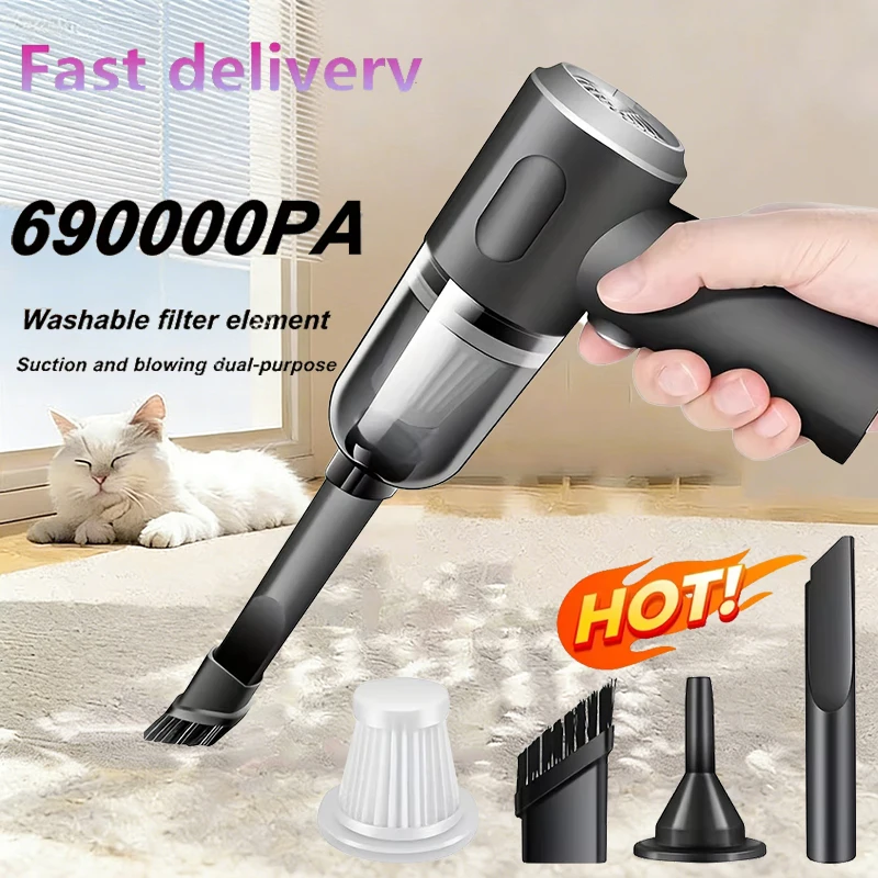 New 690000Pa Wireless Car Vacuum 2 Hours Quick Charge Wet Dry Dual-use Cleaner Cordless Handheld High-power Vacuum Cleaner 2026
New 690000Pa Wireless Car Vacuum 2 Hours Quick Charge Wet Dry Dual-use Cleaner Cordless Handheld High-power Vacuum Cleaner 2026