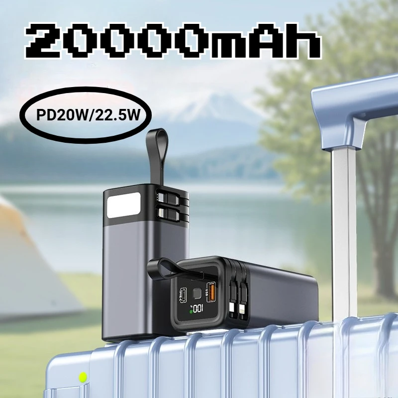 Power Bank Built in Cable 20000mAh 22.5W Charger Powerbank External Battery Pack for IPhone Samsung Huawei Xiaomi Poverbank
Power Bank Built in Cable 20000mAh 22.5W Charger Powerbank External Battery Pack for IPhone Samsung Huawei Xiaomi Poverbank