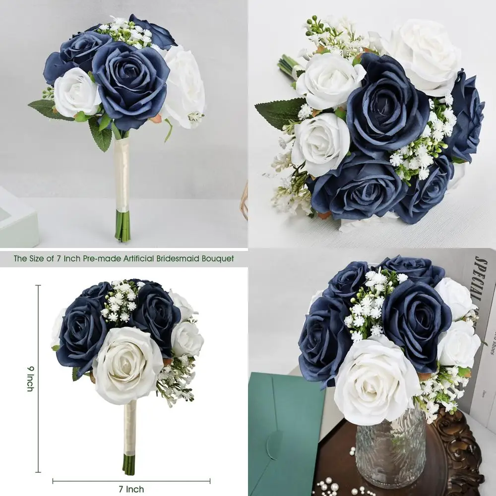 Набор из 6 искусственных шелковых букетов для подружек невесты - темно-синие и белые, для свадеб, церемоний и предложений руки и сердца.
Набор из 6 искусственных шелковых букетов для подружек невесты - темно-синие и белые, для свадеб, церемоний и предложений руки и сердца.