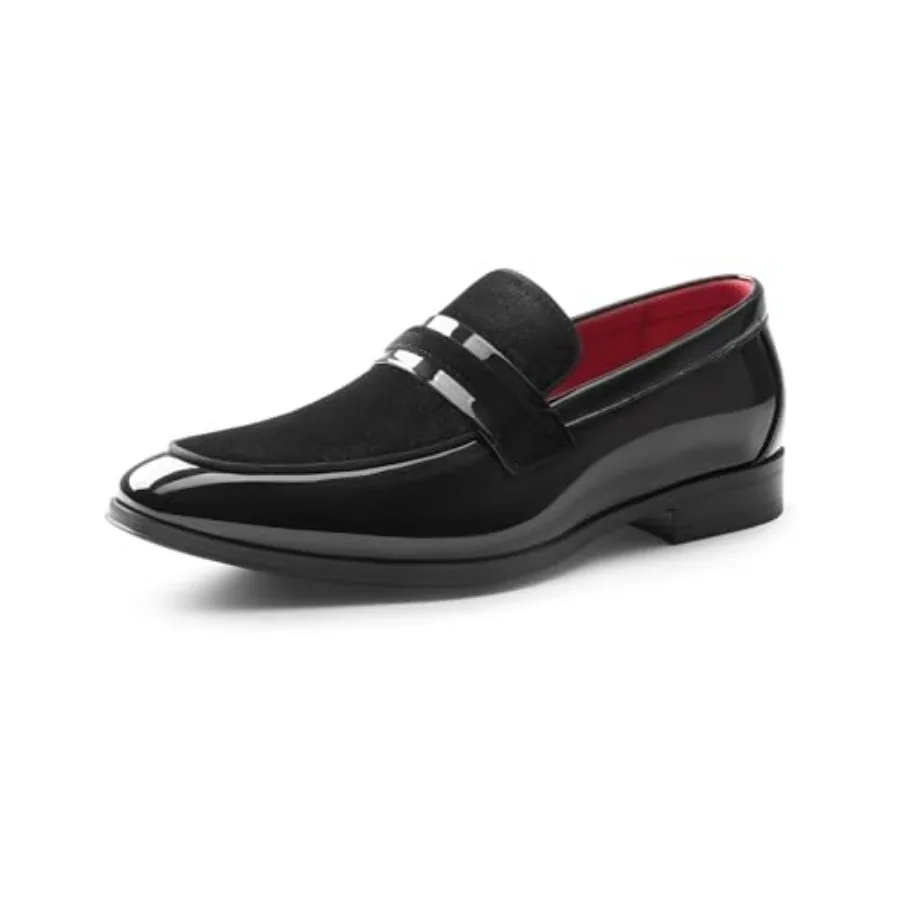 Men's Tuxedo Patent Loafers Classic Velvet Slip-on Dress Shoes
Men's Tuxedo Patent Loafers Classic Velvet Slip-on Dress Shoes